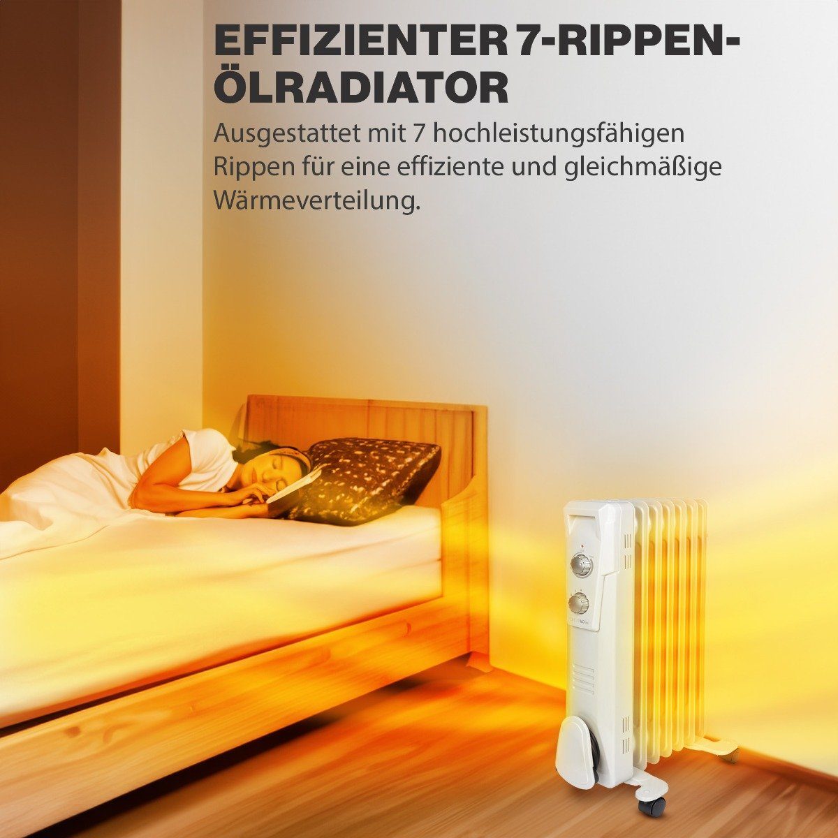 CLATRONIC Ölradiator RA 3735, mit 3 Leistungsstufen, Slimline, 1500 Watt