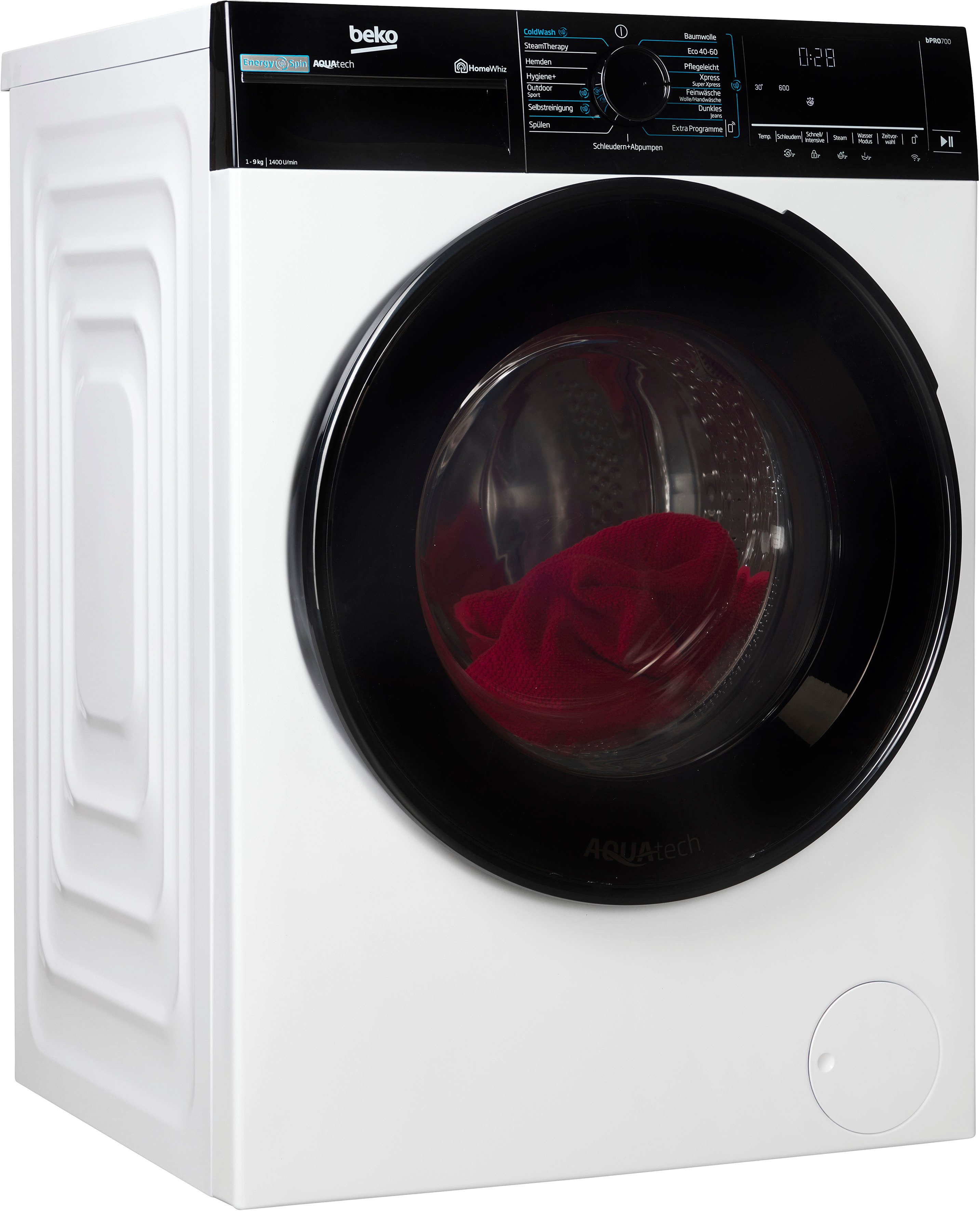 BEKO Waschmaschine B7WFU69418W, 9 kg, 1400 U/min, Vollelektronik