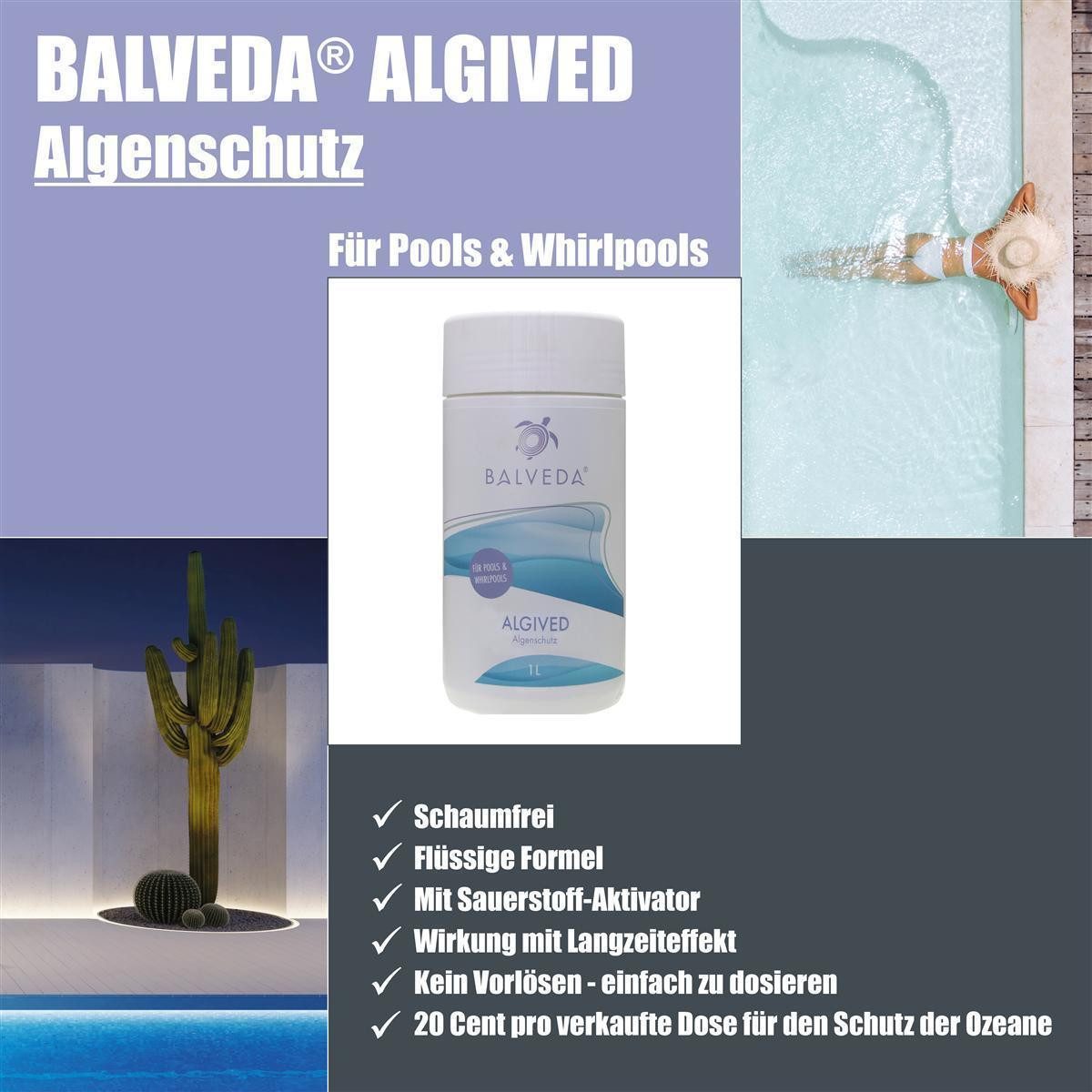 BALVEDA Poolpflege BALVEDA ALGIVED Algenschutz schaumfrei & Sauerstoff-Aktivator 1 L, (Nicht zutreffend), Schaumfreies Algenmittel