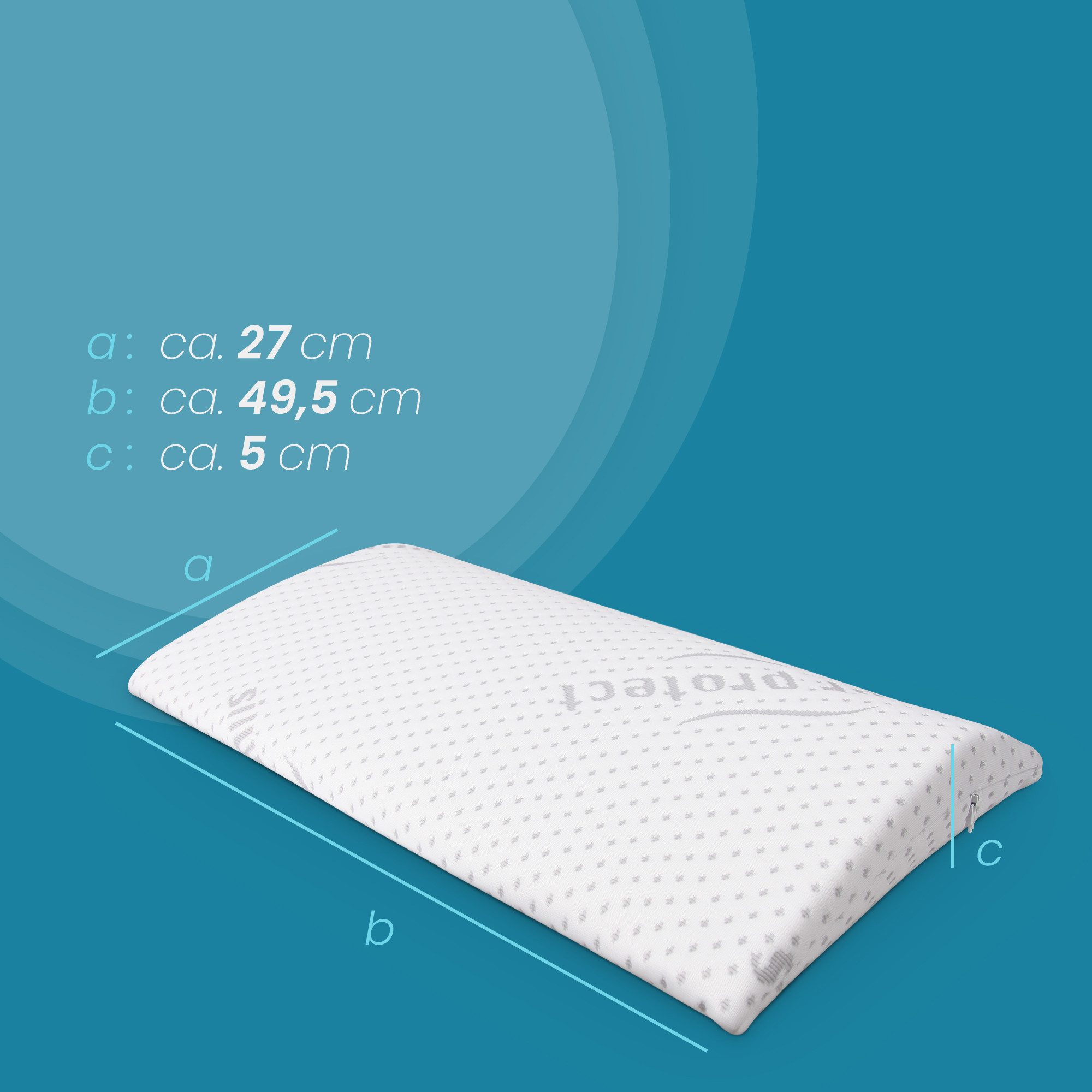 Bestlivings Visko-Kissen mit "Silver-Protect" Bezug (antibakteriell & geruchshemmend), Füllung: Polyurethan, Bezug: Polyester, Seitenschläfer, Bauchschläfer, Rü – Bild 2 von 5