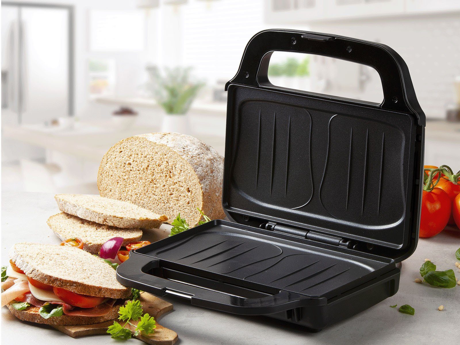 2er & Snack XXL Gabel Domo Toaster große tief extra Panini-Maker 900 Toasties W, Sandwichmaker,