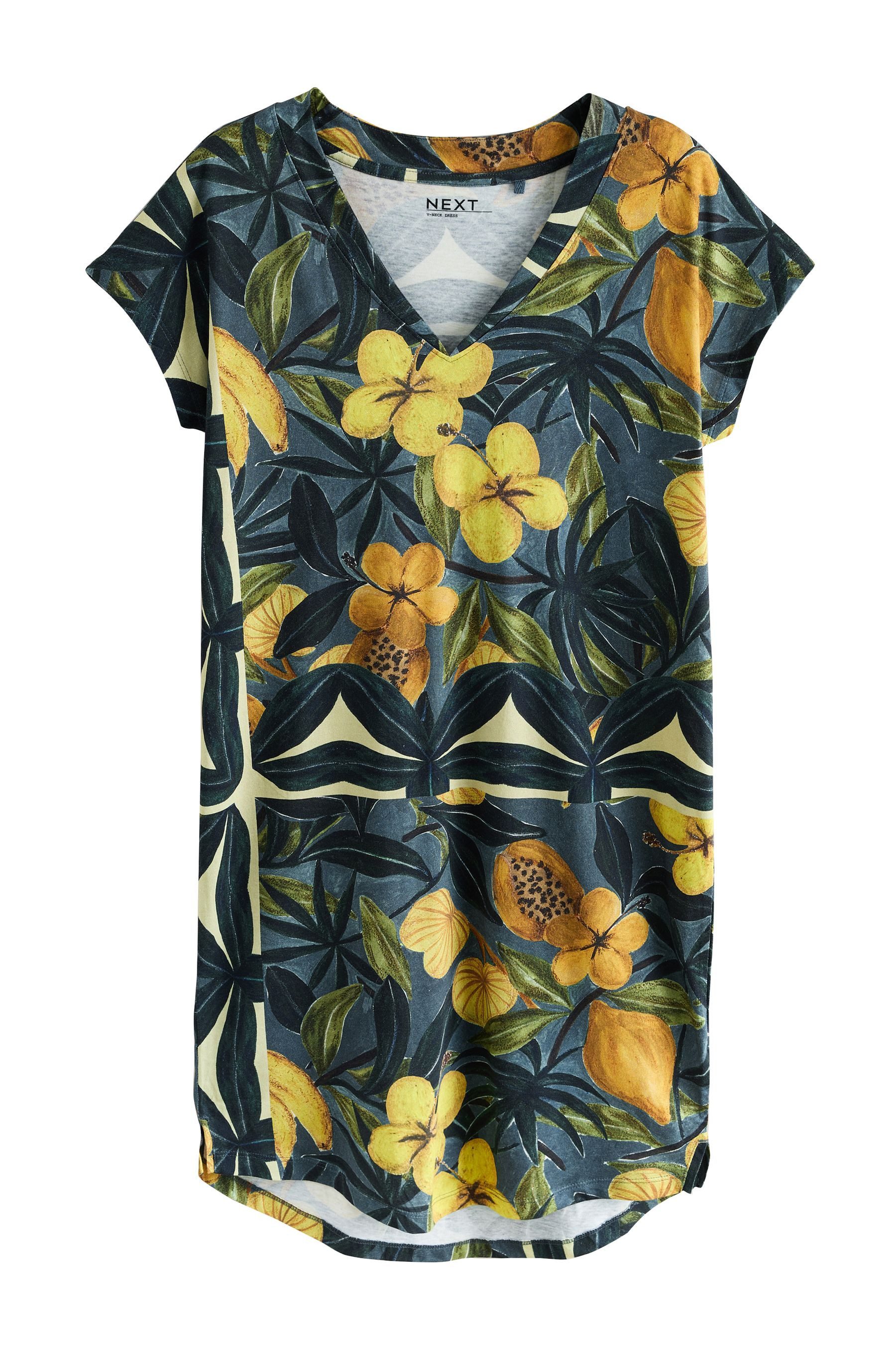 Next Minikleid Minikleid mit V-Ausschnitt und Flügelärmeln (1-tlg)