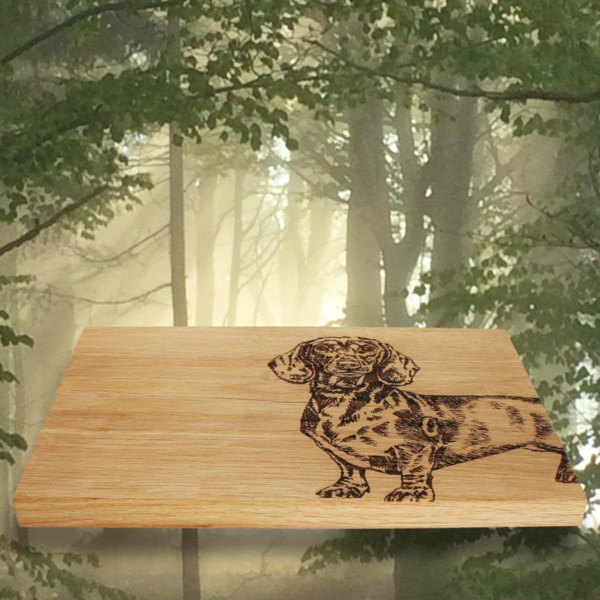 Motiv: Selbrae Eichen-Holz Holz, Eichen-Holz (Stück, graviert Schneidebrett Schneidebrett graviert Dackel, 1-St), House 440s