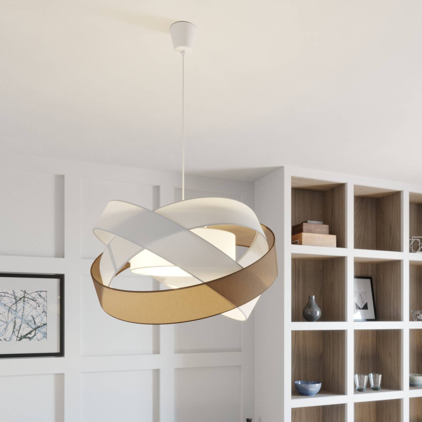 Lindby Hängeleuchte Simaria, Braun IP20, 3 x 40 W