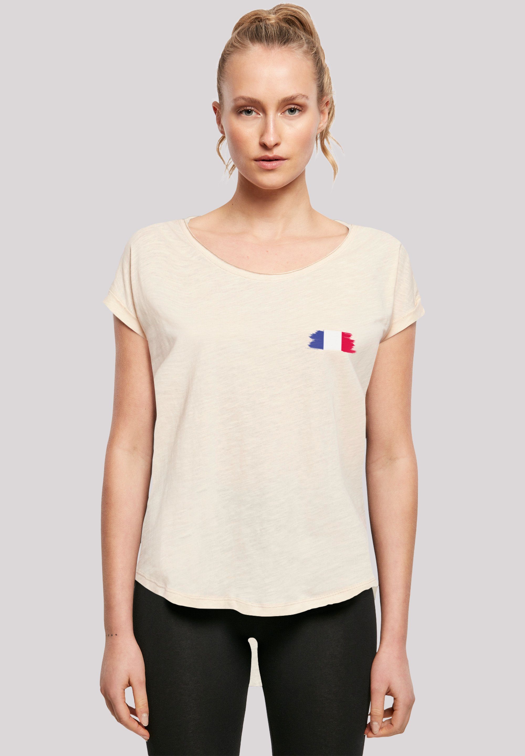 F4NT4STIC T-Shirt France Frankreich Flagge Fahne Print, Hinten extra lang  geschnittenes Damen T-Shirt | T-Shirts