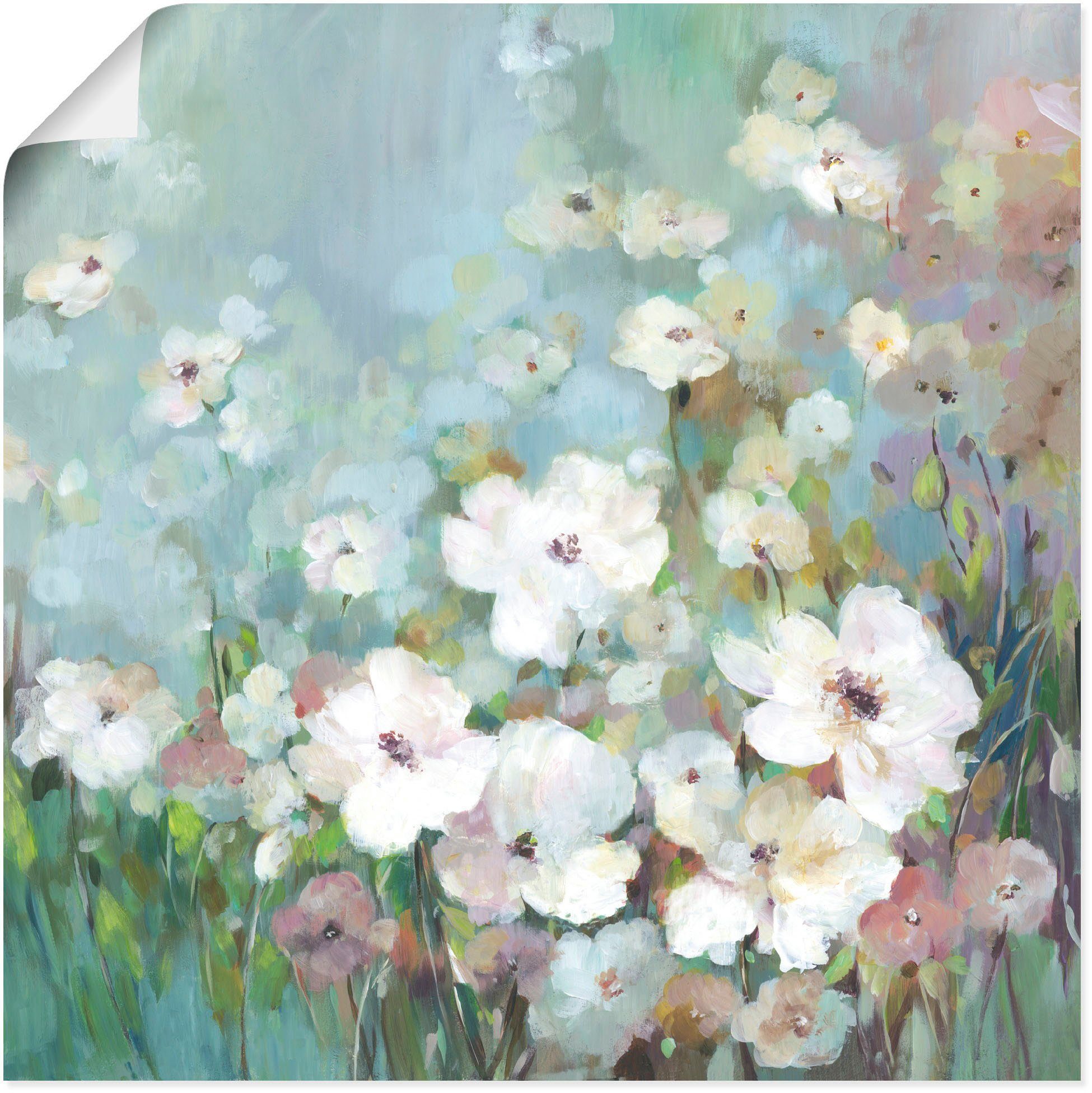 Artland Wandbild Feldblumengarten, Blumenwiese (1 St), als Leinwandbild, Poster in verschied. Größen