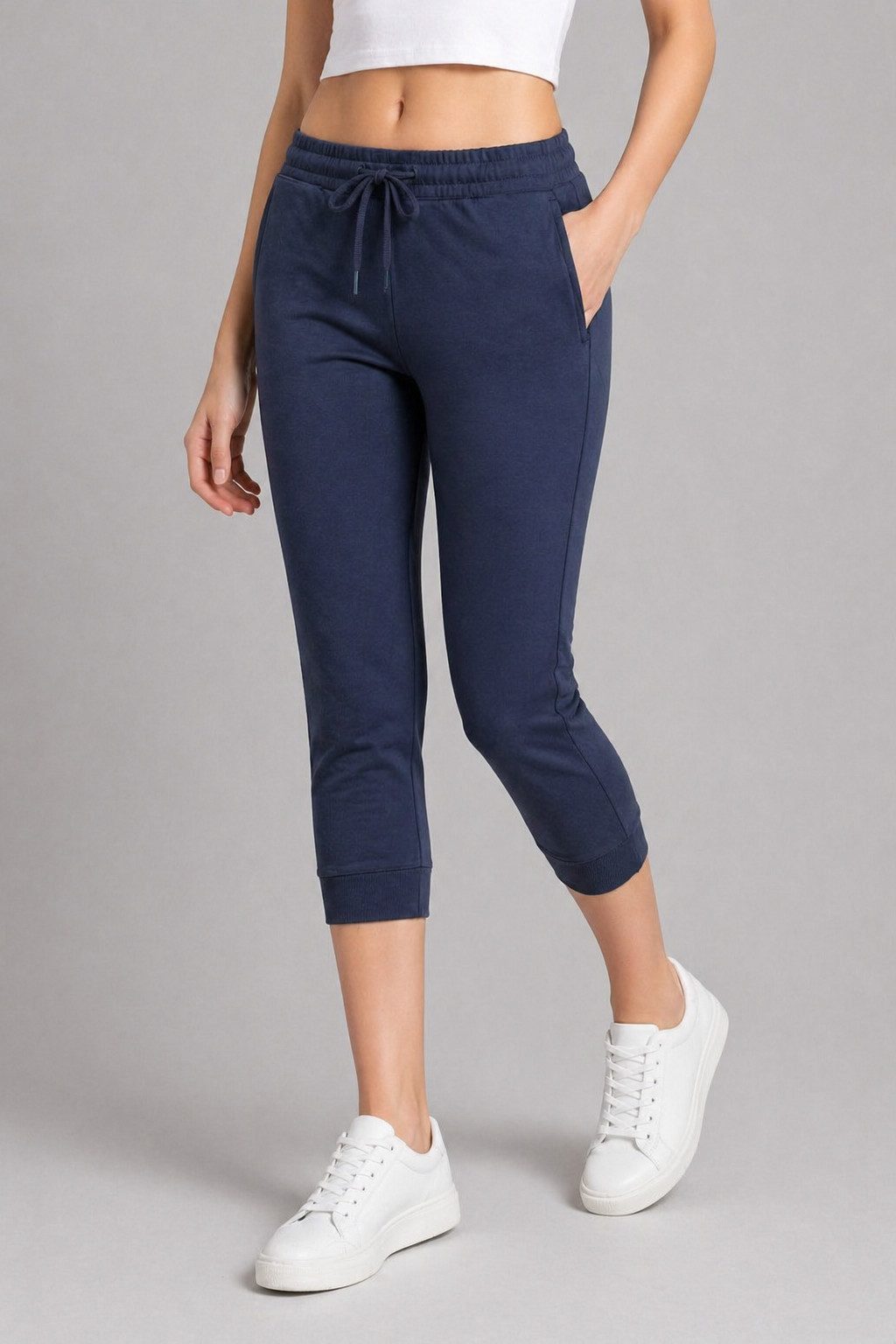 ROSS CAMP 3/4-Hose Damen - Jogginghose mit Kordelzug, Sporthose, Caprihose mit Elastikbund, bequem, Baumwollmix, atmungsaktiv