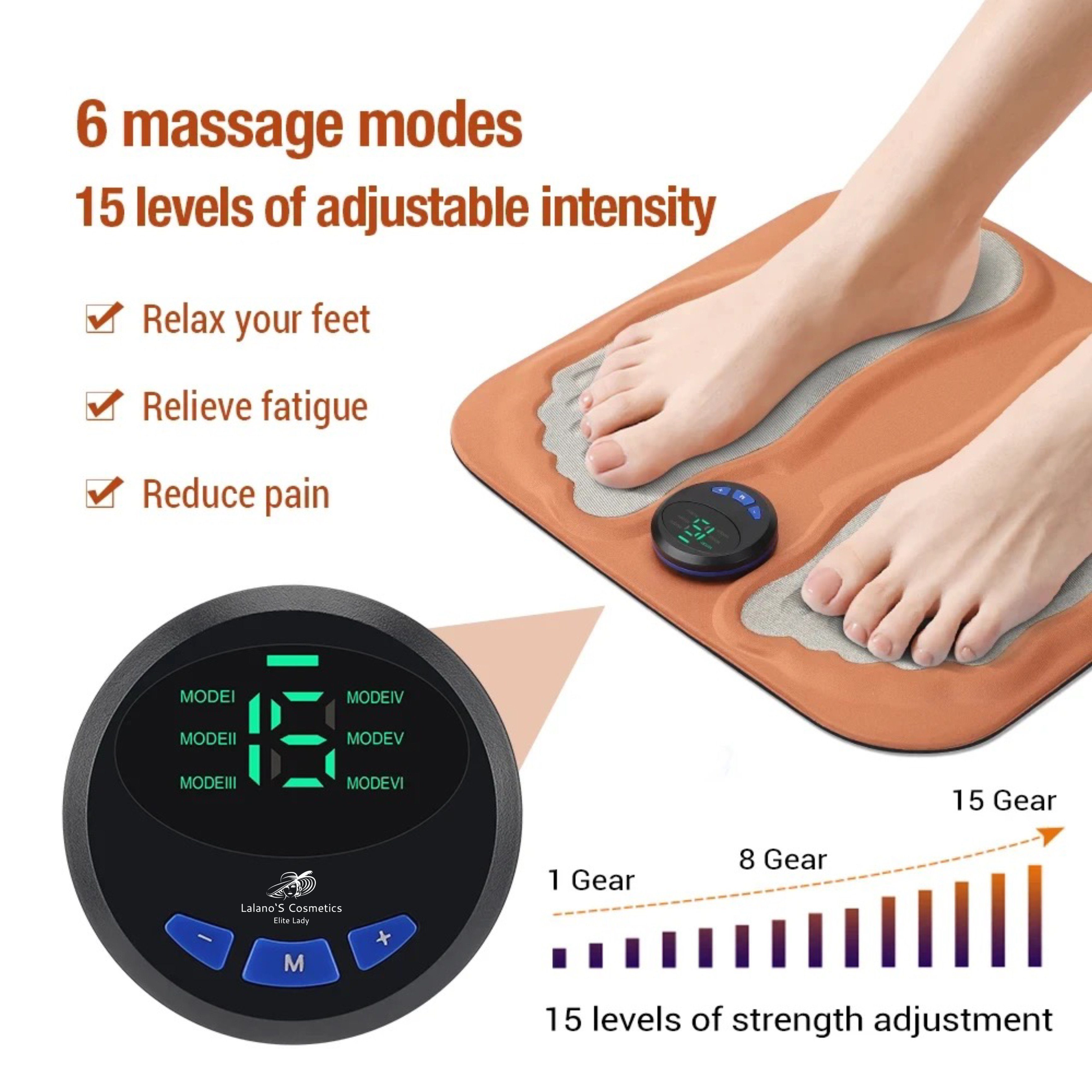 Lalano`S Cosmetics Fußmassagegerät 3D Fußmassagematte, EMS, für Durchblutung, Muskelschmerzlinderung, Venentrainer, Massage durch niederfrequente Impulse