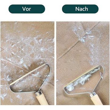 SOTOR Fusselrasierer Holzgriff Rasierer nicht verletzt Kleidung Haarentferner, 2-teiliger Fusselrasierer, tragbarer Fusselentferner