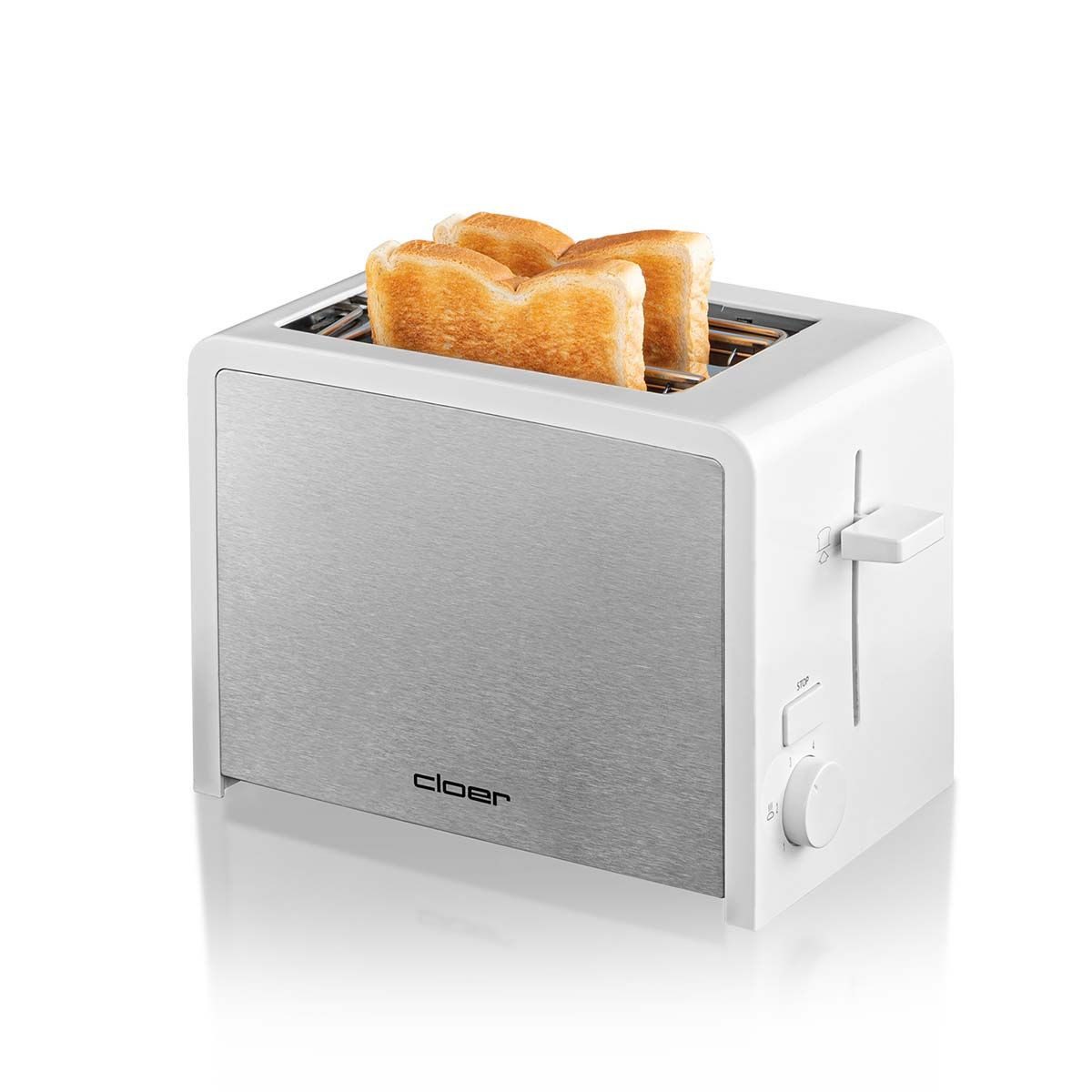 Cloer Toaster Cloer Toaster weiß für zwei Scheiben, 825 W