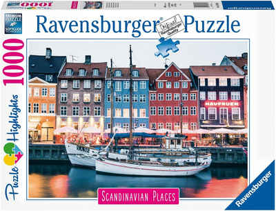 Ravensburger Puzzle Kopenhagen, Dänemark, 1000 Puzzleteile, Made in Germany, FSC® - schützt Wald - weltweit
