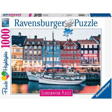 Ravensburger Puzzle Kopenhagen, Dänemark, 1000 Puzzleteile, Made in Germany, FSC® - schützt Wald - weltweit