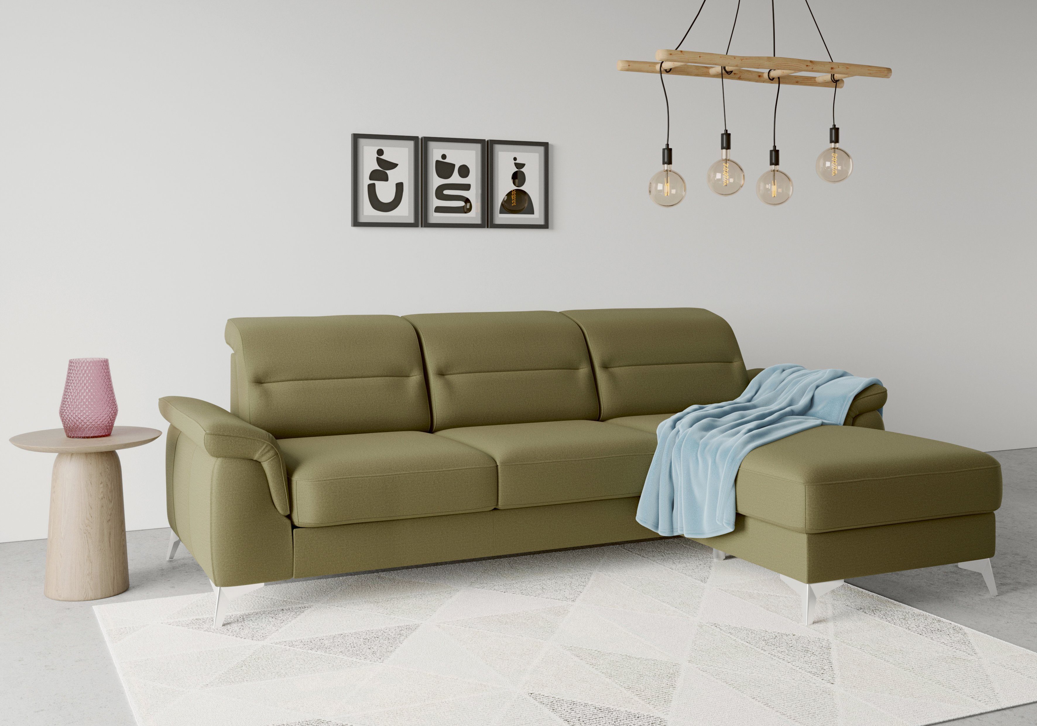 sit&more Ecksofa Sinatra, Armteilfunktion Kopfteilverstellung Recamiere, und mit optinal mit