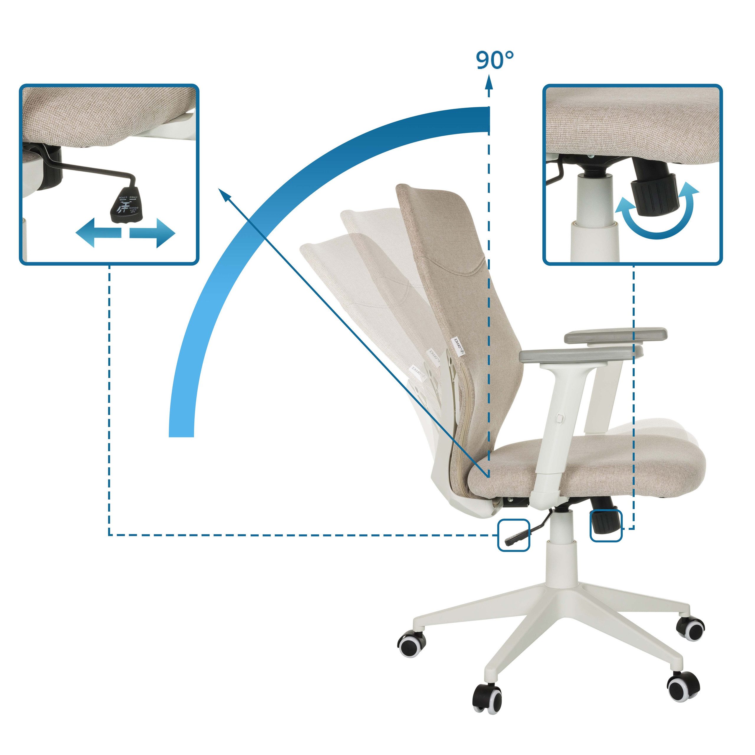 hjh OFFICE Drehstuhl Home Office Bürostuhl COSIO II Stoff mit Armlehnen (1 günstig online kaufen