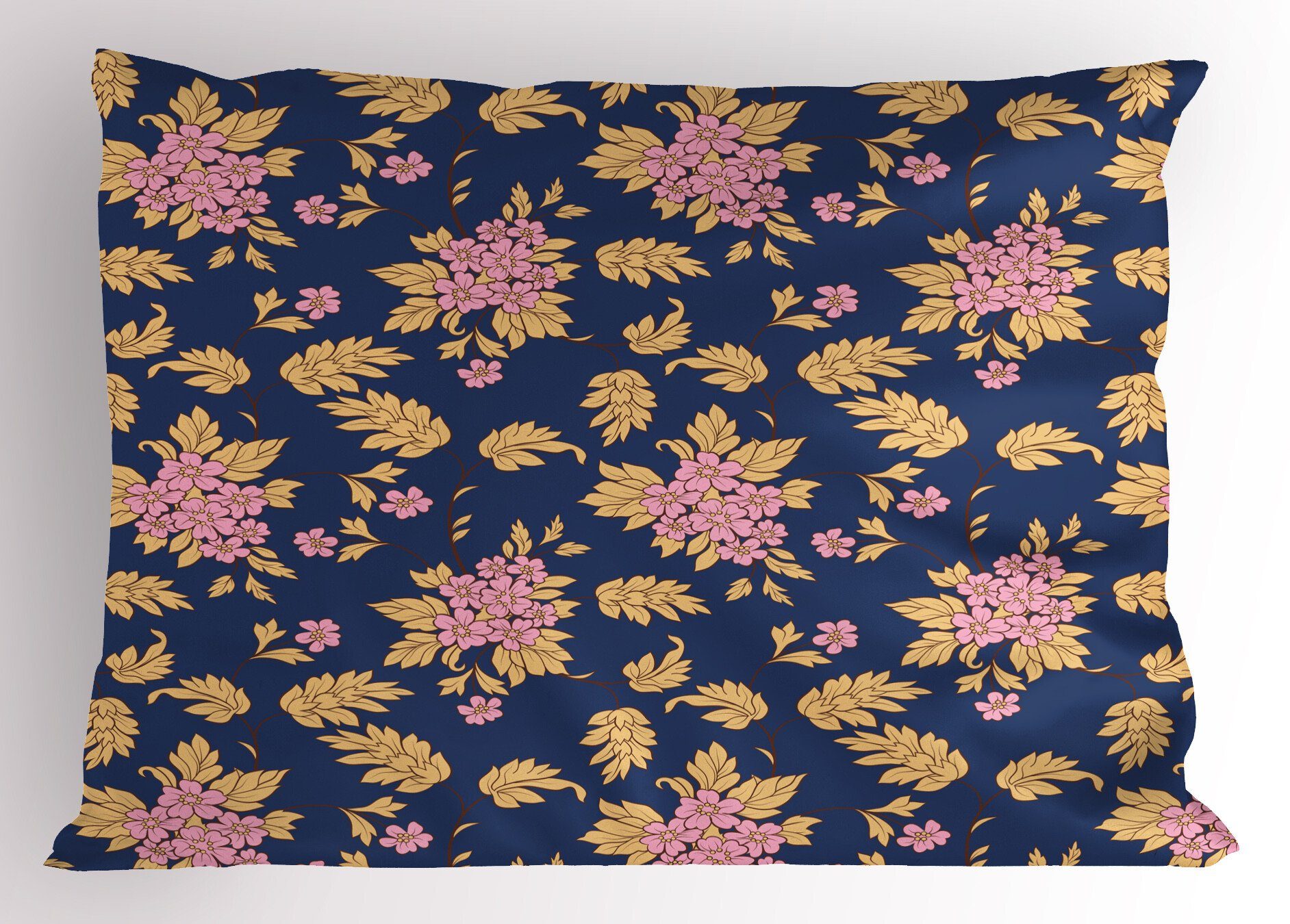Kissenbezüge Dekorativer Queen Stück), (1 Blumen Gedruckter Size Abakuhaus Garten-Blüten Vintage Kopfkissenbezug