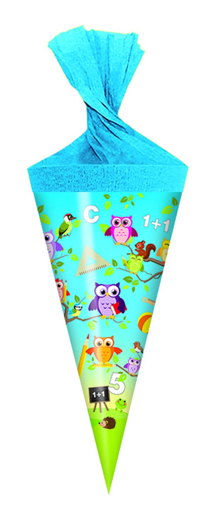 Schultüte Motiv Deko Schultüte / Zuckertüte / Länge: 15cm / rund / "Eulenschule"