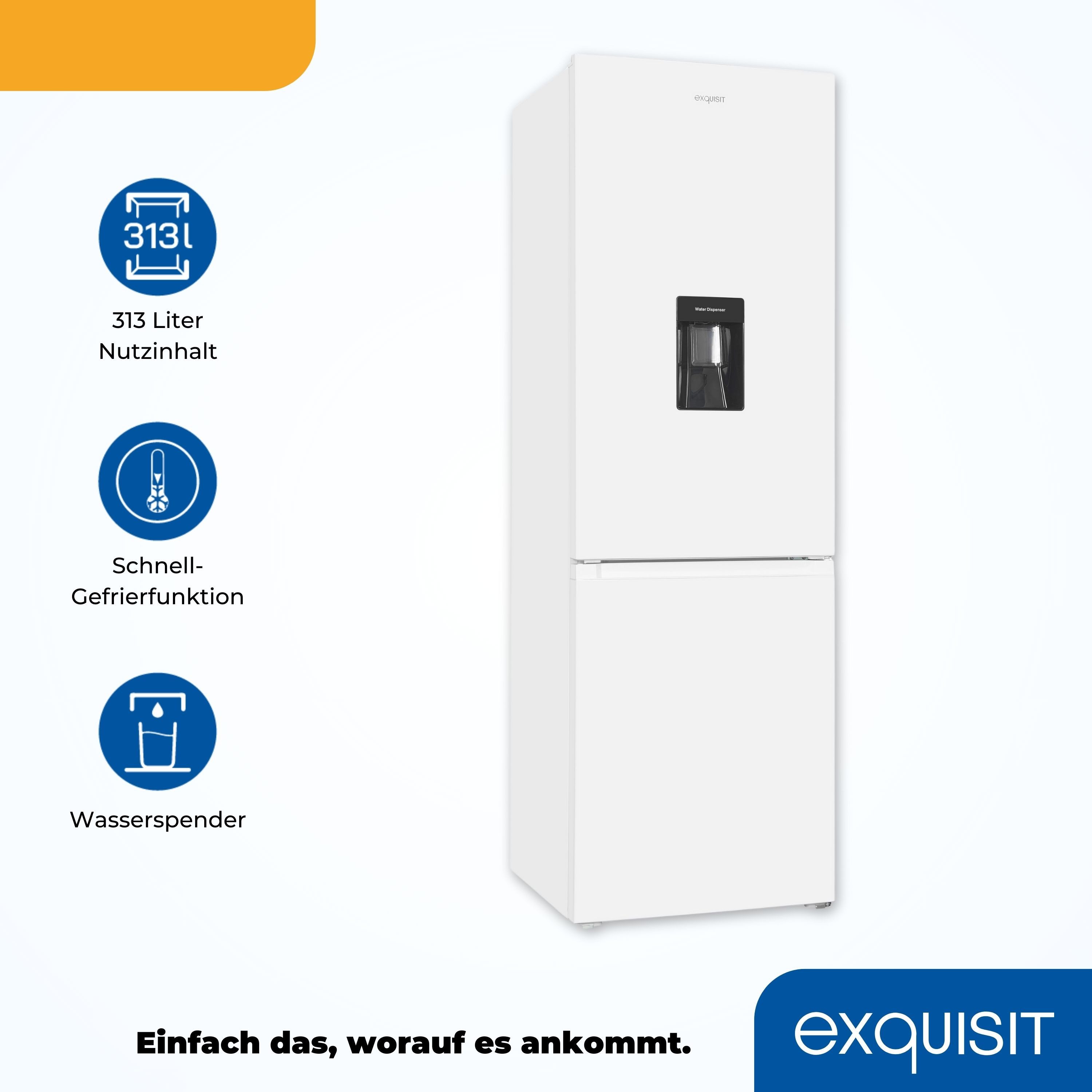 exquisit Kühl-/Gefrierkombination KGC320-95-E-WS-040C, 185,8 cm hoch, 60 cm breit – Bild 5 von 5