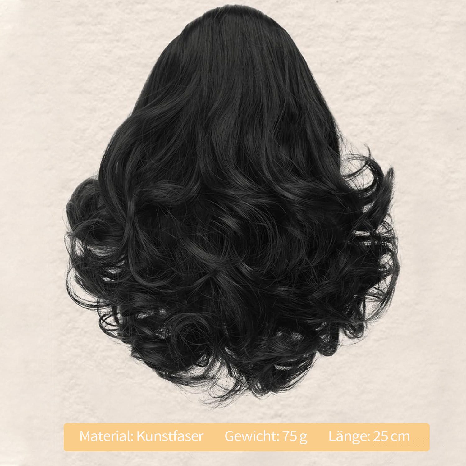 Refttenw Kunsthaarperücke Pferdeschwanz Haarteil mit Kordelzug Kurzes Wellige Ponytail Perücken, 25cm Hitzebeständige Haar