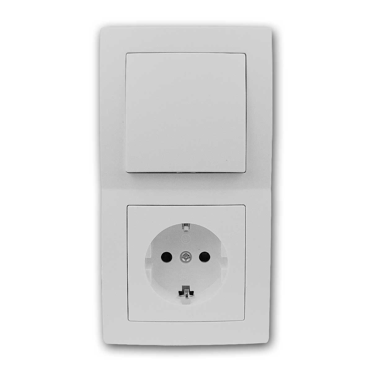 McPower FLAIR Set "Tür 2-fach", 3-teilig, weiß, Schraubans Unterputzschalter