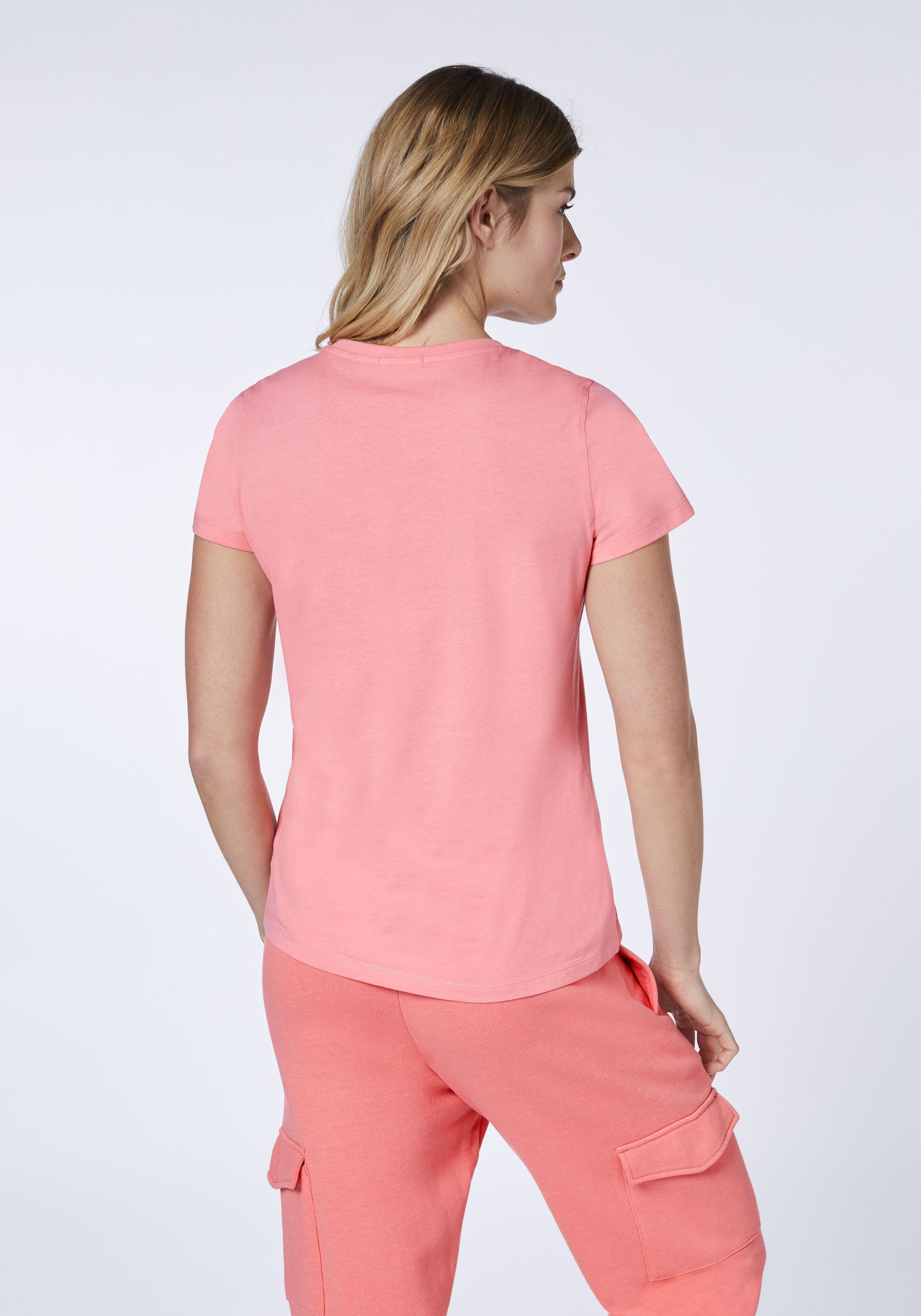 Chiemsee Print-Shirt T-Shirt mit Jumper-Frontprint Salmon 1 Rose