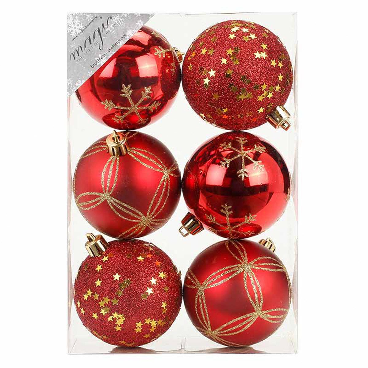 INGE-GLAS® Weihnachtsbaumkugel Weihnachtskugeln Rot, Ø 8 günstig online kaufen