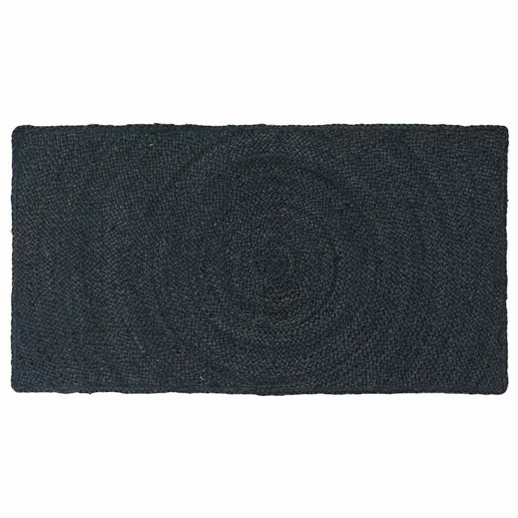 vidaXL Teppich Bereichsteppiche Dunkelgrau 60 x 110 cm Jute