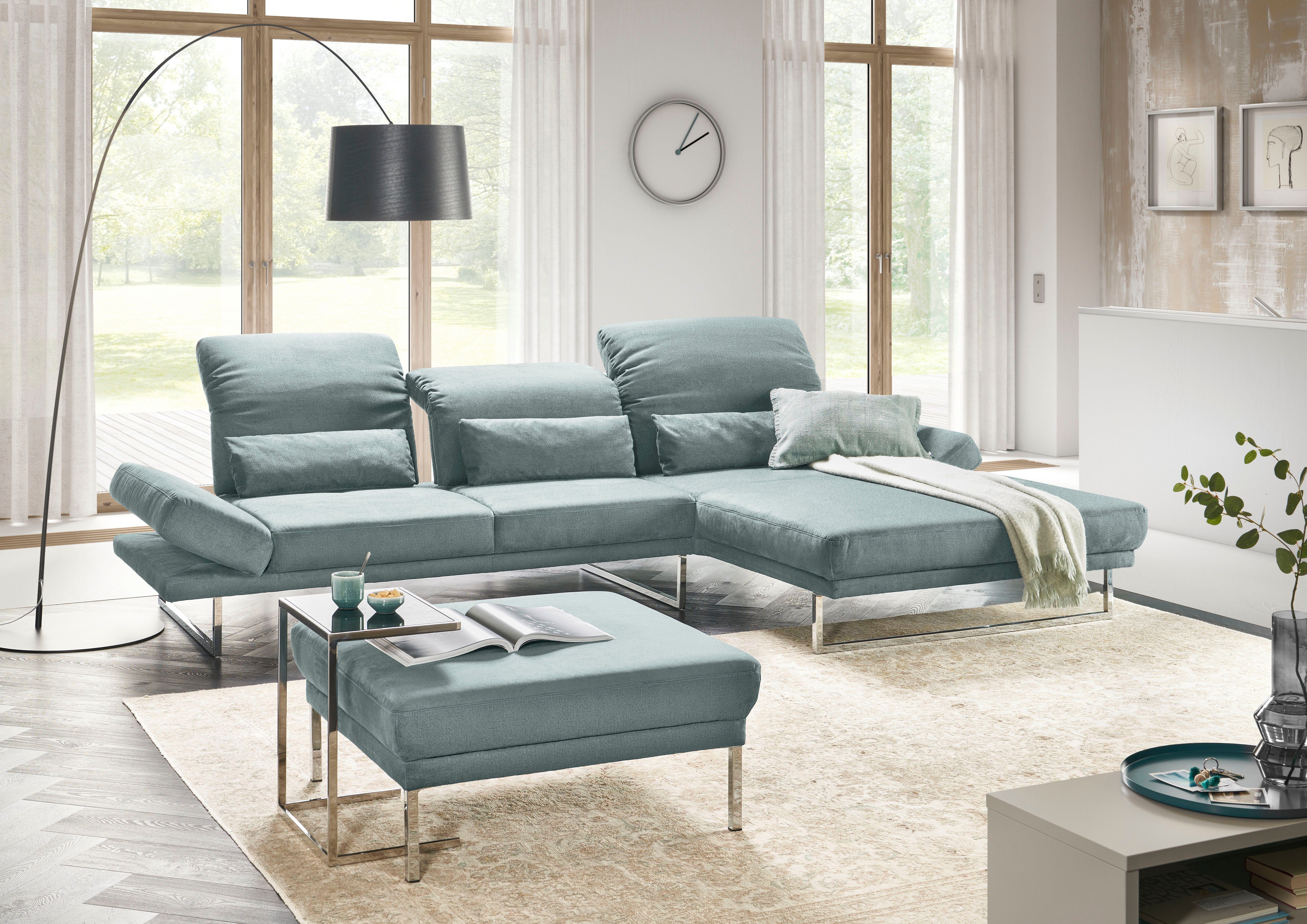 3C Candy Ecksofa Mallow Designsofa mit Komfortfunktionen, modern und bequem, L-Form, Verstellbare Armlehne und Kopfteil, manuelle Sitztiefenverstellung