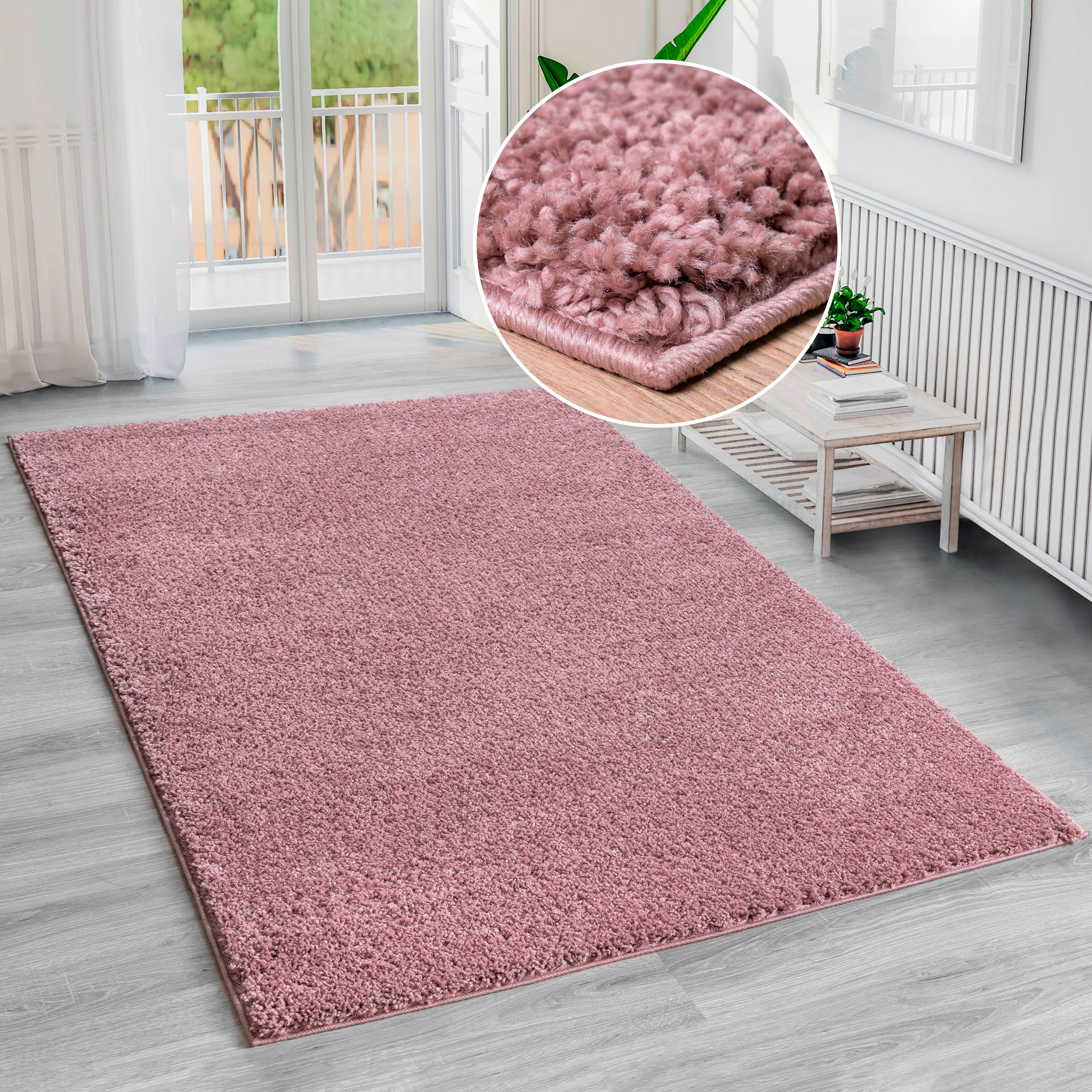 Bruno Banani Hochflor-Teppich Shaggy Soft, rechteckig, Höhe: 30 mm, gewebt, Uni Farben, besonders weich und kuschelig, Kundenliebling