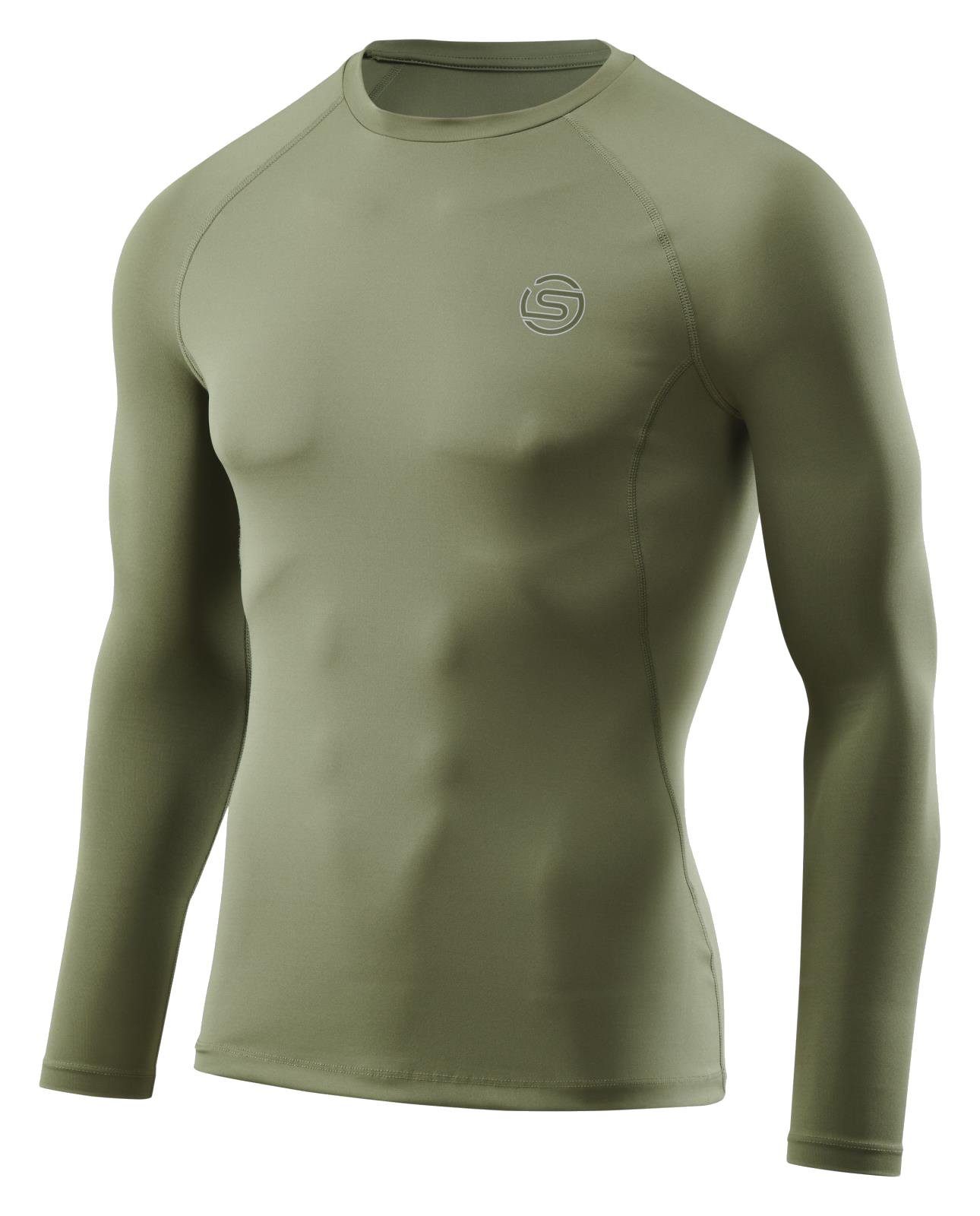 Skins Langarmshirt Funktionsunterwäsche 2-Series (enganliegend) khakigrün Herren