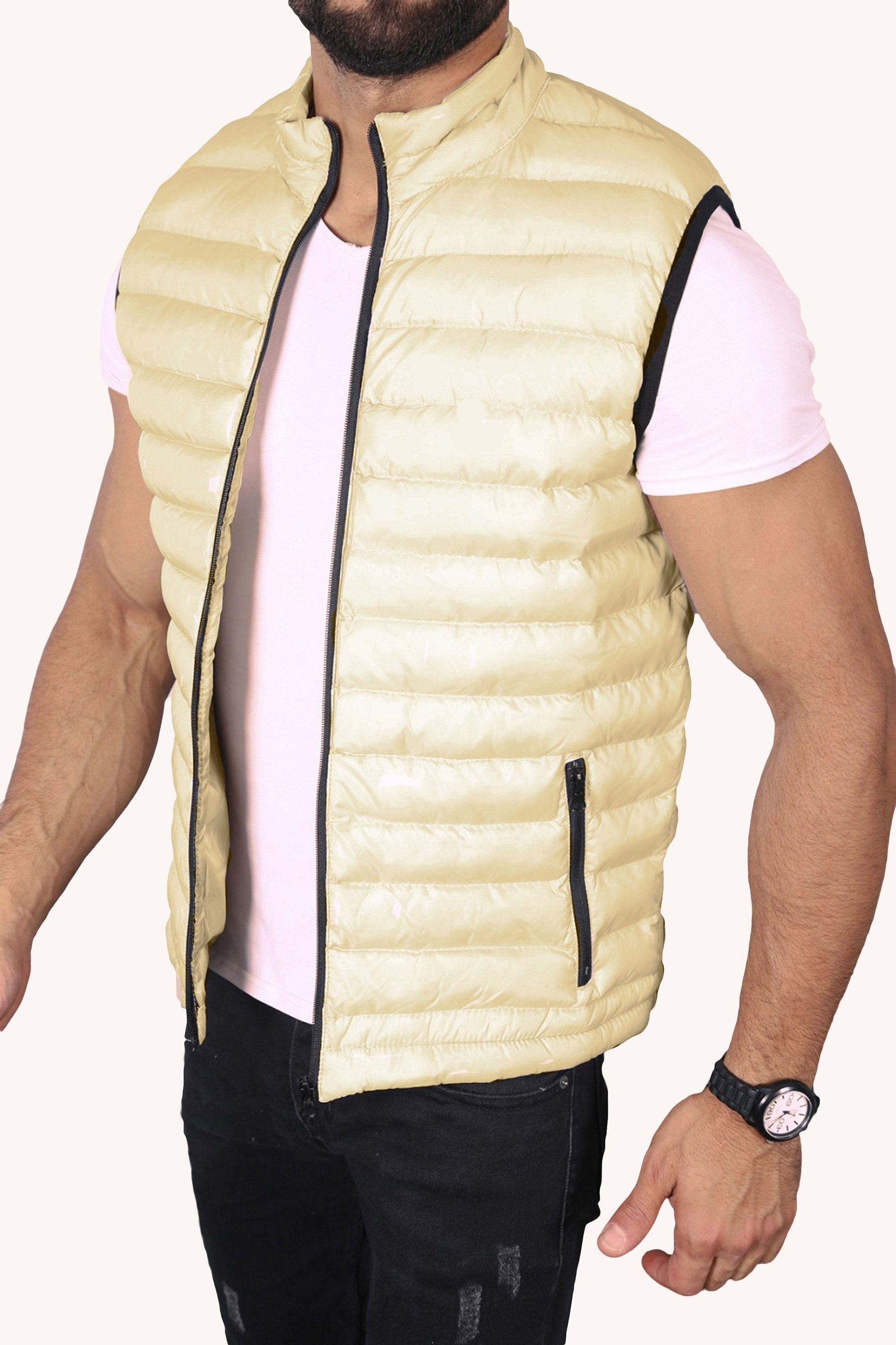 Megaman Jeans Steppweste Herren Steppweste Übergangs Bodywarmer Ärmellos Pr günstig online kaufen