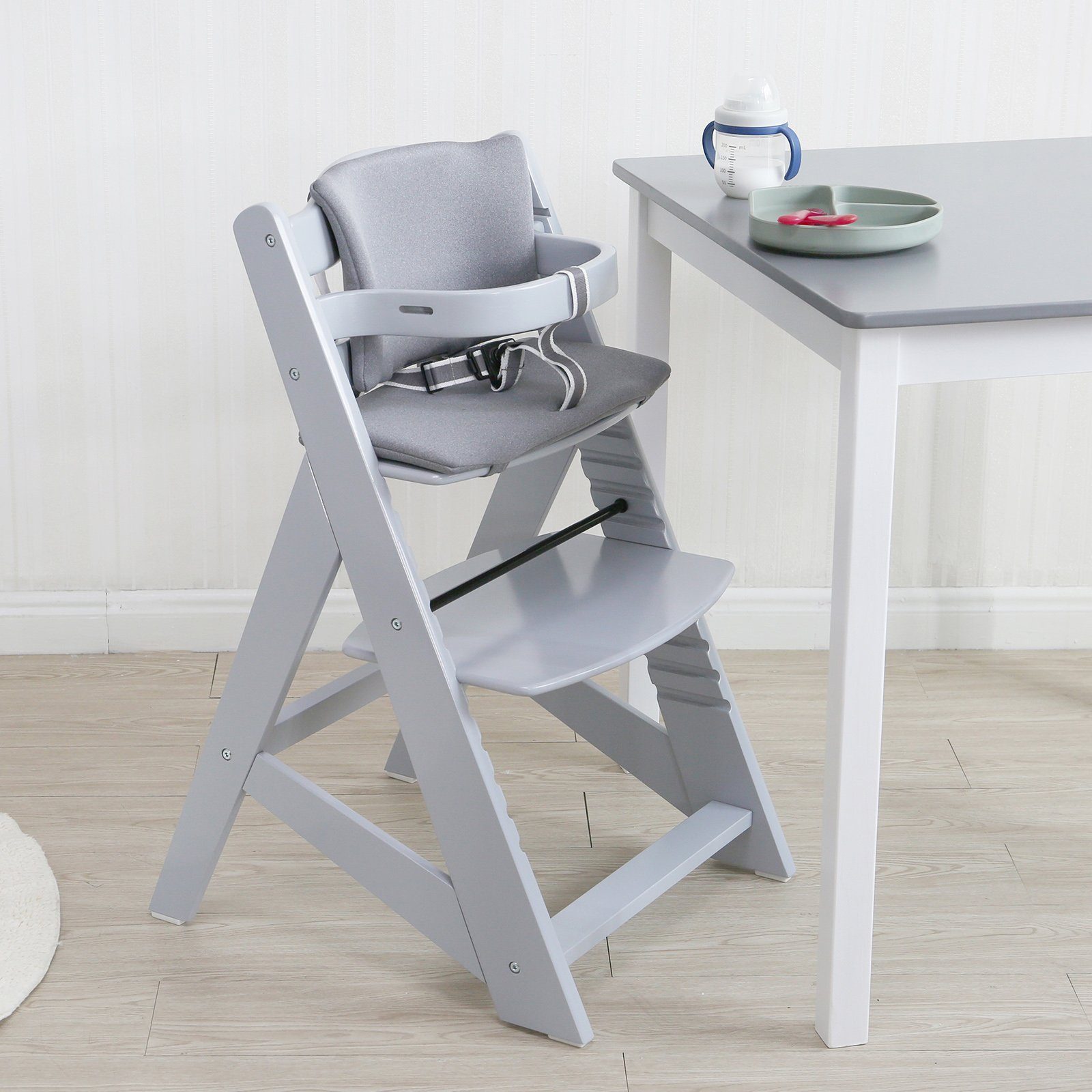 TIGGO Hochstuhl Hochstuhl Kinderhochstuhl Babyhochstuhl Treppenhochstuhl (Packung mit 1 Artikel), Gestell aus Massivholz
