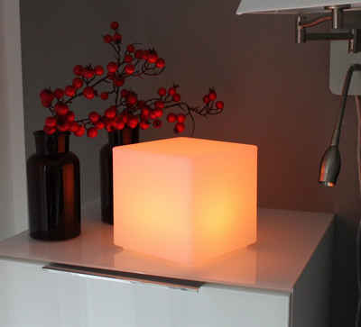 Arnusa LED Außen-Tischleuchte »kabellose Würfel Leuchte RGB Tischlampe Akku Lampe«, mit Fernbedienung PL203