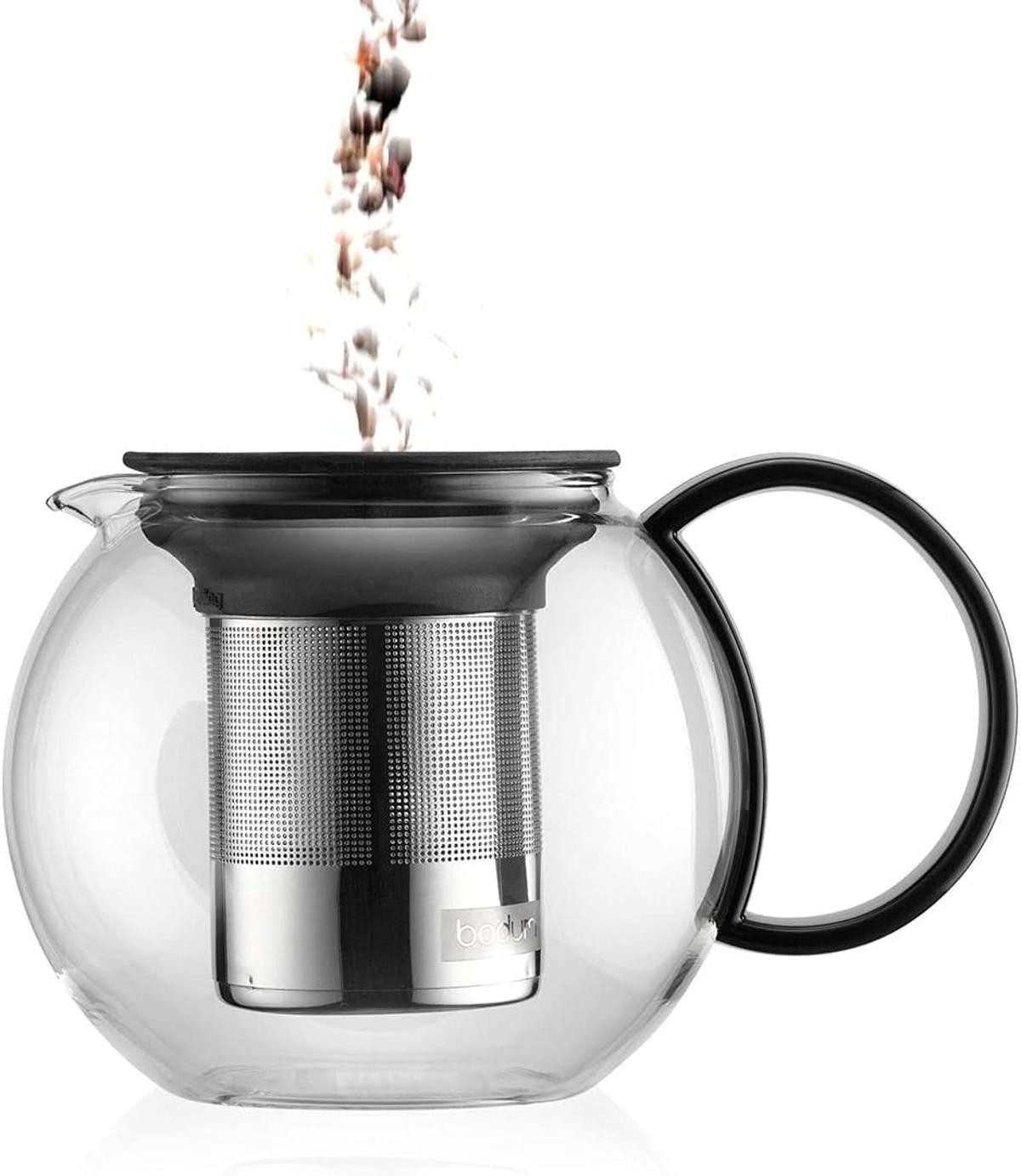 Bodum Teekanne Bodum 1805-01 Assam Teebereiter mit Edelstahlfilter 1.0 l Teekanne