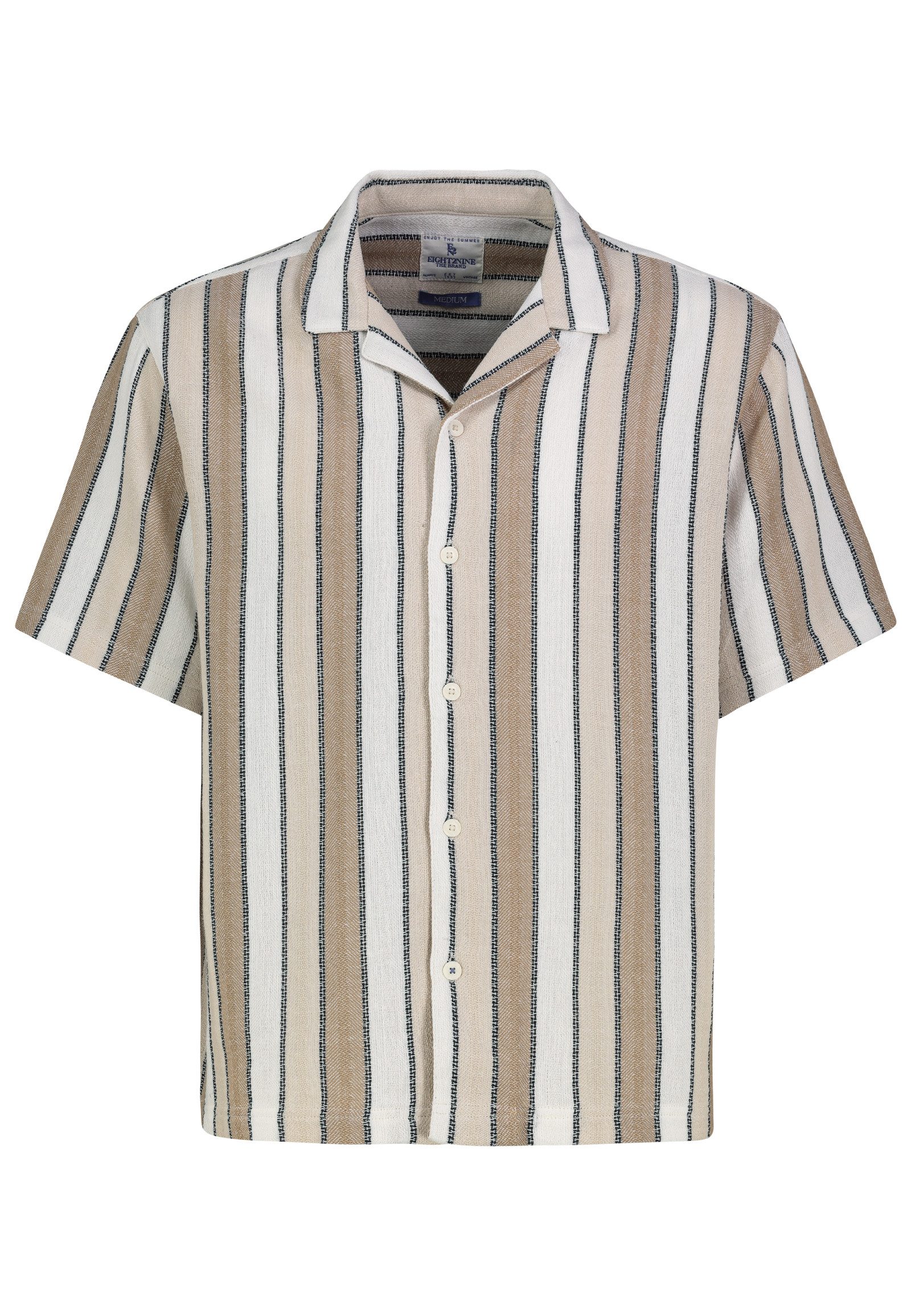 Eight2Nine Kurzarmhemd Herren Kurzes Jacquard Hemd Retro Hemd, Rautenmuster
