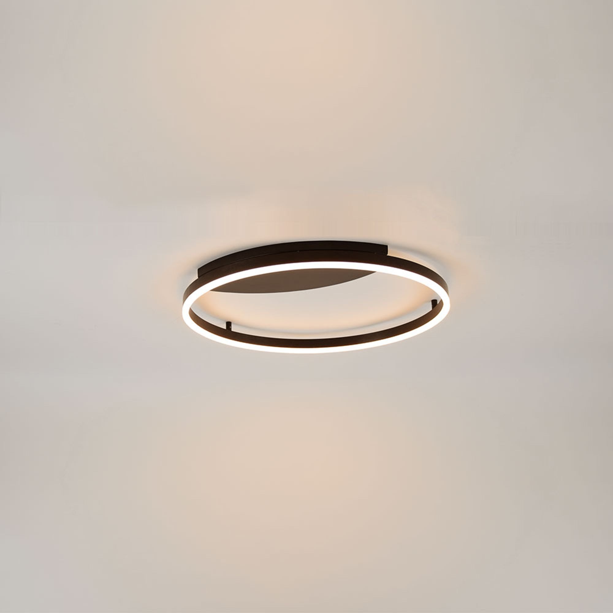 s.luce Deckenleuchte LED Ring Wandlampe & Deckenleuchte Dimmbar modern rund Schwarz, Warmweiß