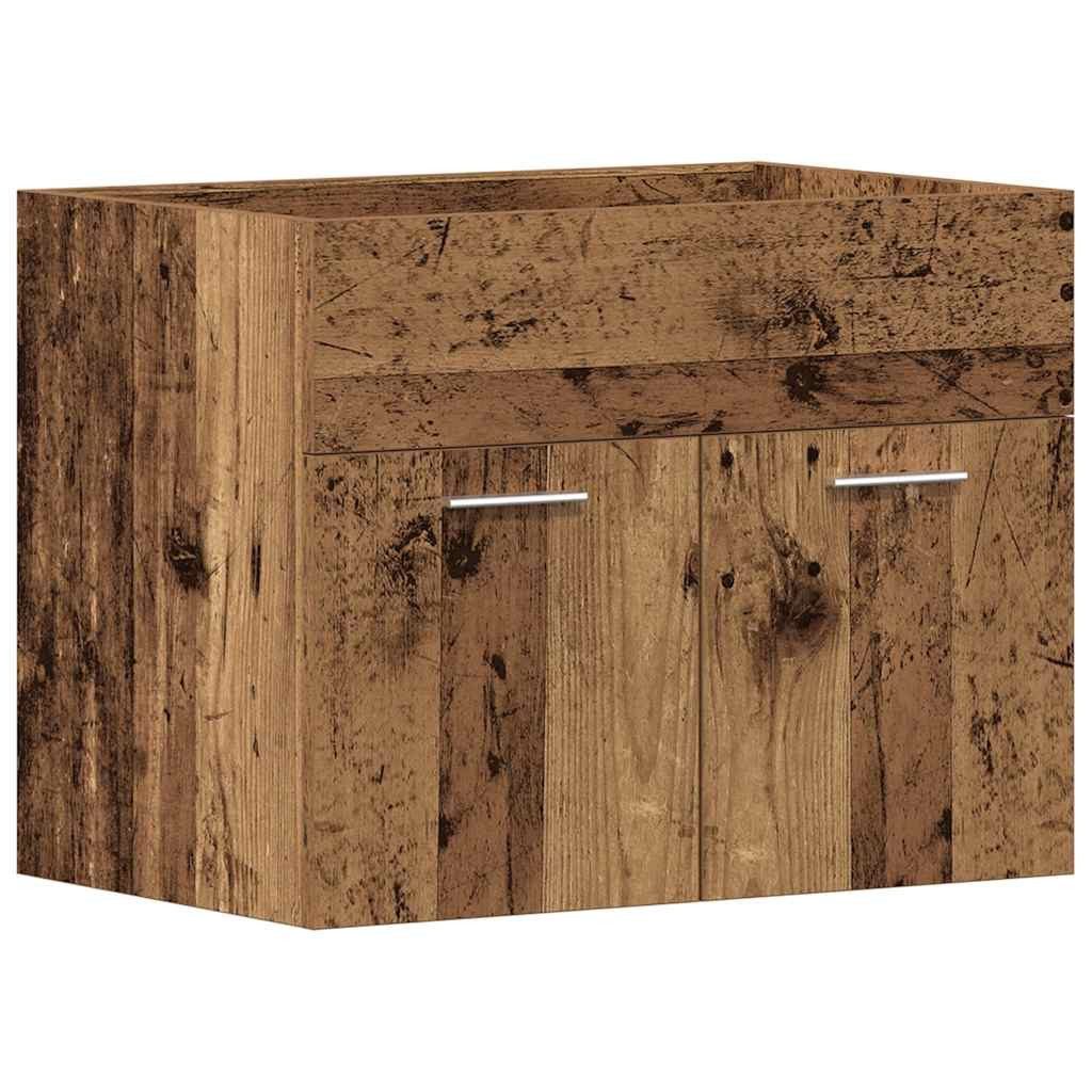 vidaXL Badezimmer-Set Waschbeckenunterschrank Altholz-Optik 60x38,5x46 cm, günstig online kaufen