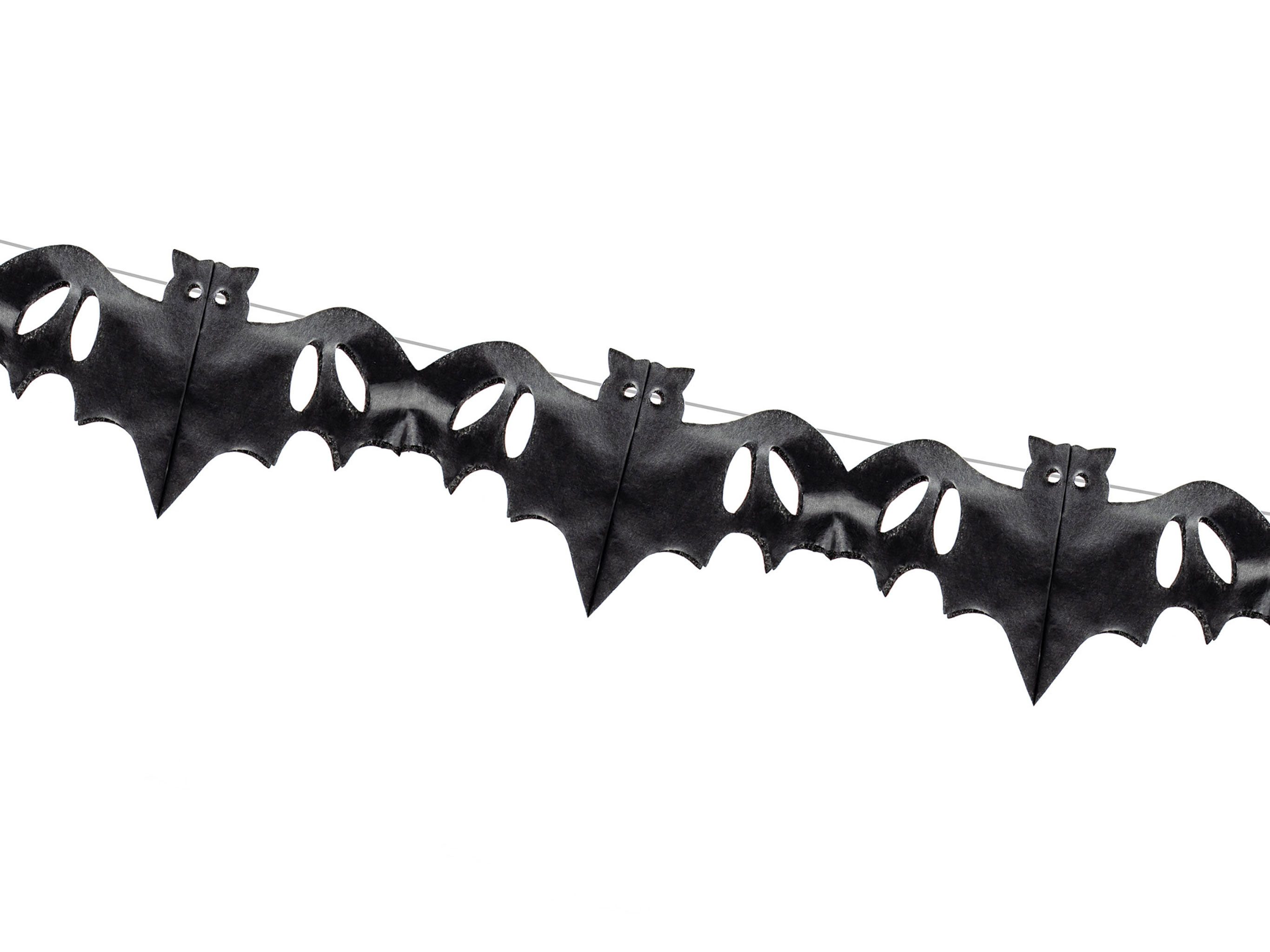 partydeco Hängedekoration, Fledermaus Girlande 4m Seidenpapier Schwarz von partydeco