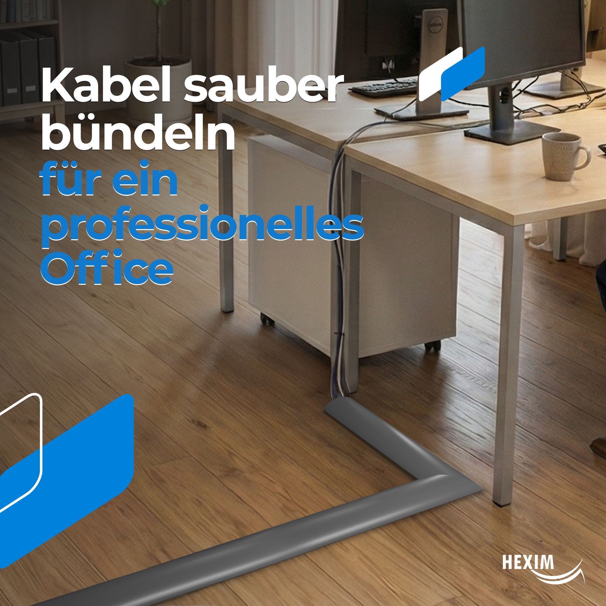 Hexim Kabelkanal (Endkappe 68x18mm grau PVC Kunststoff halbrunde Kabelabdeckung - für Wand Boden & Decke TV Kabel LAN Strom Außenbereich Kabelmanagement)