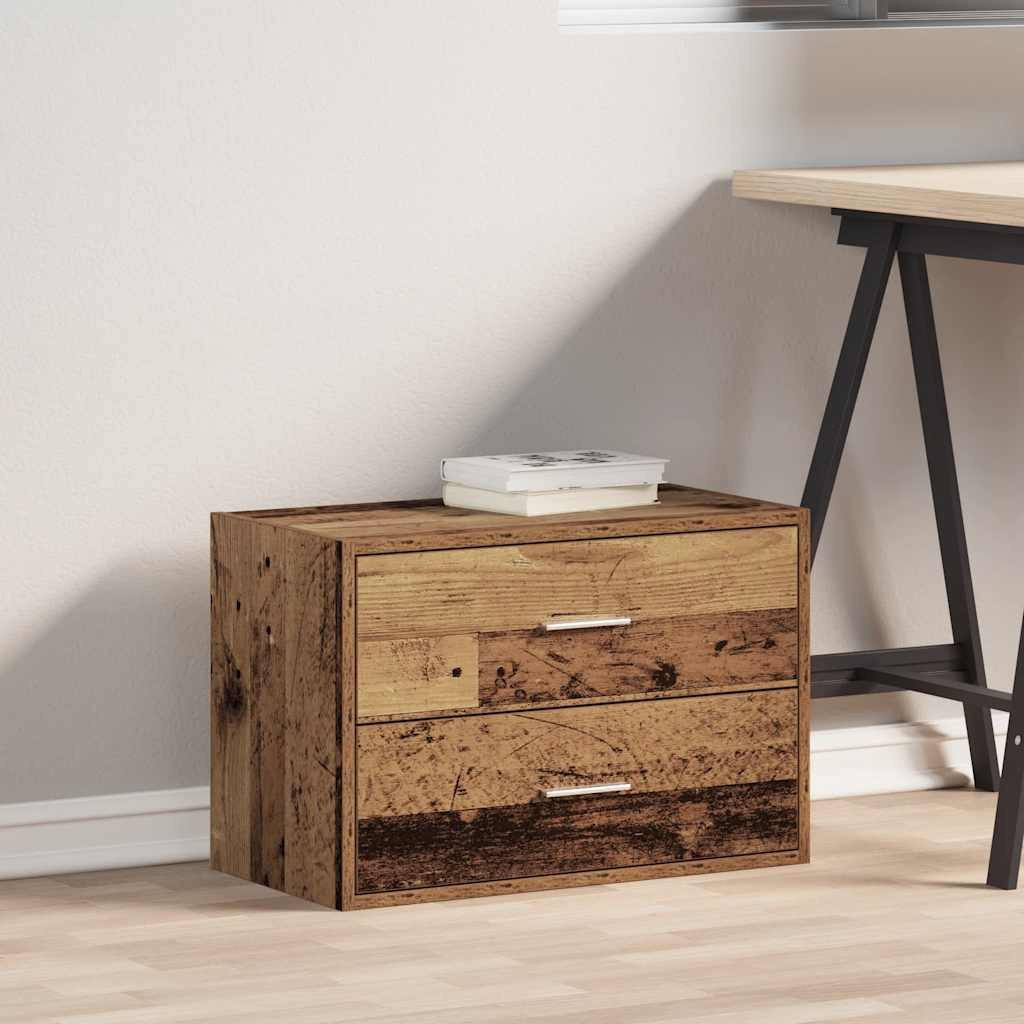 vidaXL Kommode NA Kommode Schrank mit 2 Schubladen Altholz-Optik 60x31x40cm Spanplatt
