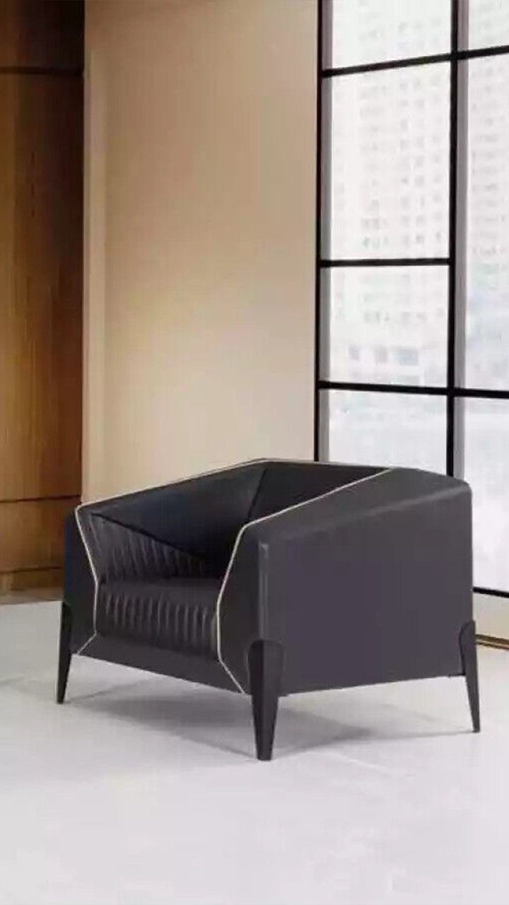 Schwarze In JVmoebel Dreisitzer Europe Set, Komplettes Sofagarnitur Made Büromöbel Möbel Sofa Sessel