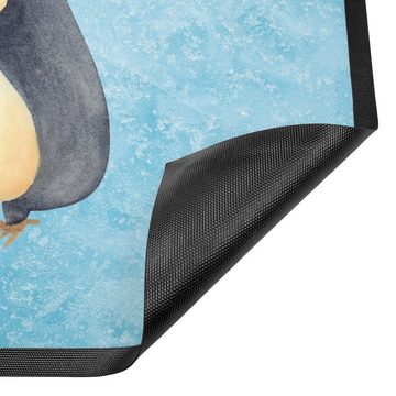 Fußmatte 60 x 90 cm Pinguin Weihnachtsbaum - Eisblau - Geschenk, Fußabtreter, Mr. & Mrs. Panda, Höhe: 0.3 mm, Rutschfester Halt