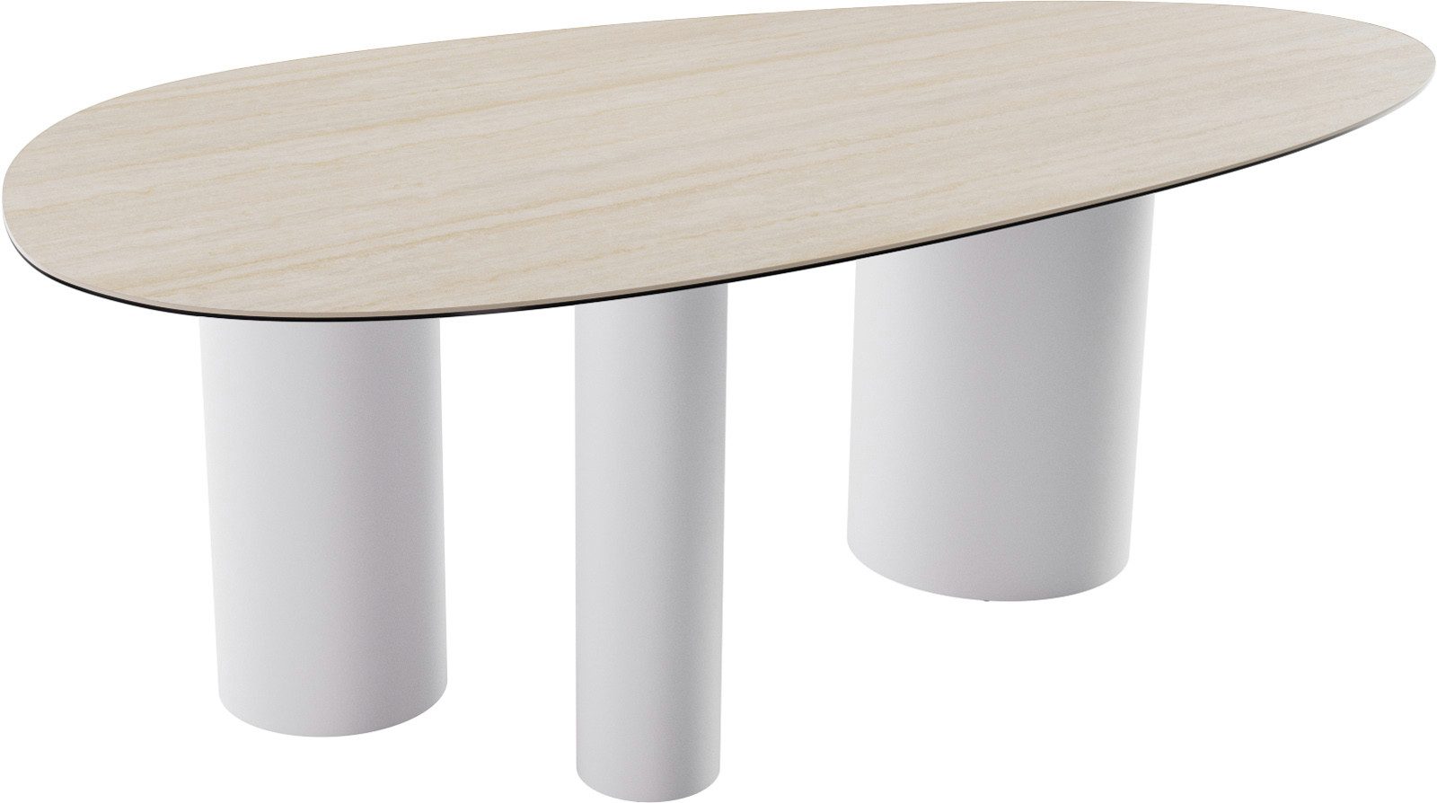 DELIFE Esstisch Edge, Oval Keramik Laminam®Travertino günstig online kaufen