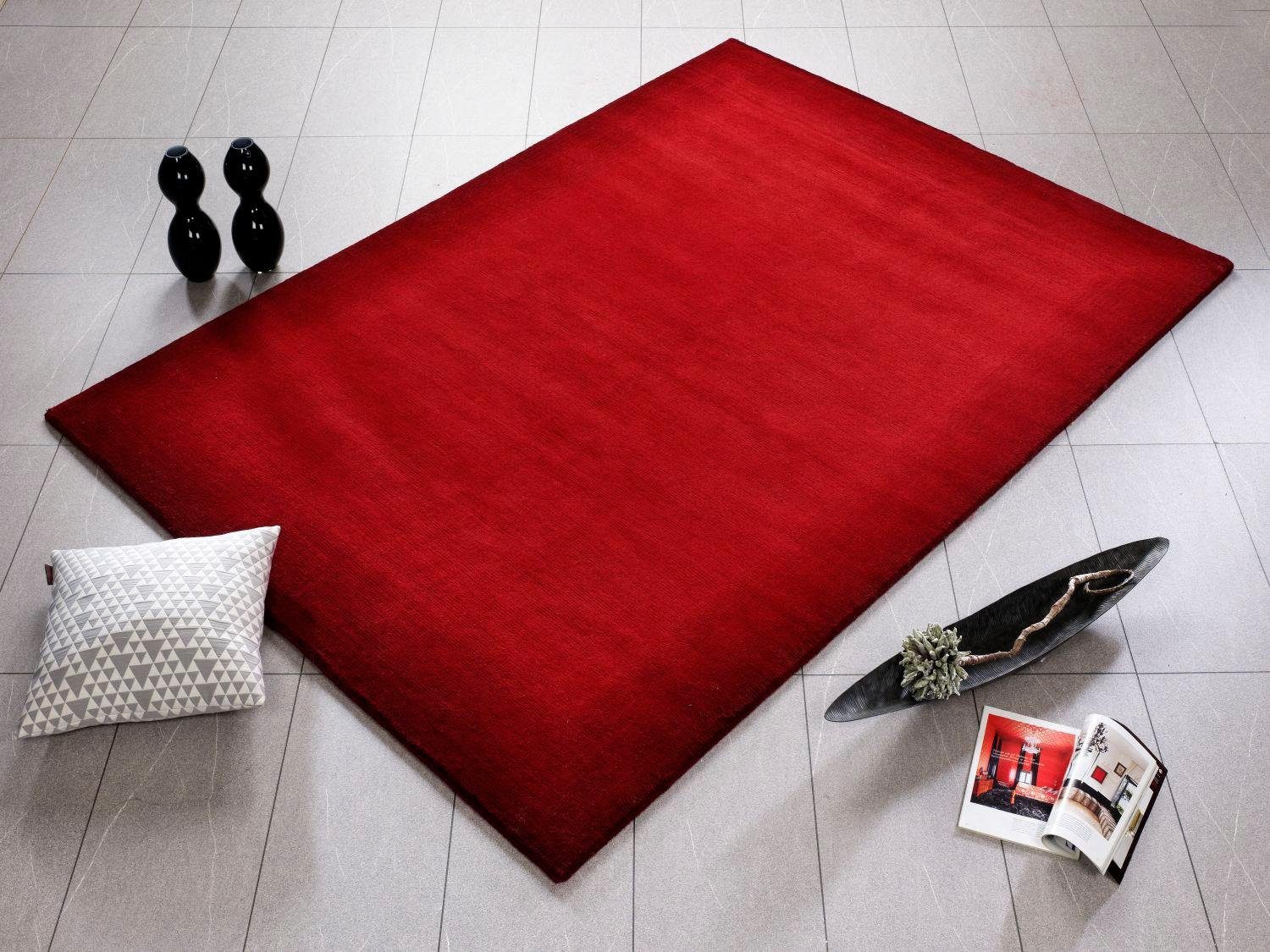 Handgeknüpfter Naturteppich  Vinciano Tami ¦ rot ¦ Wolle ¦ Maße (cm): B: 17 günstig online kaufen