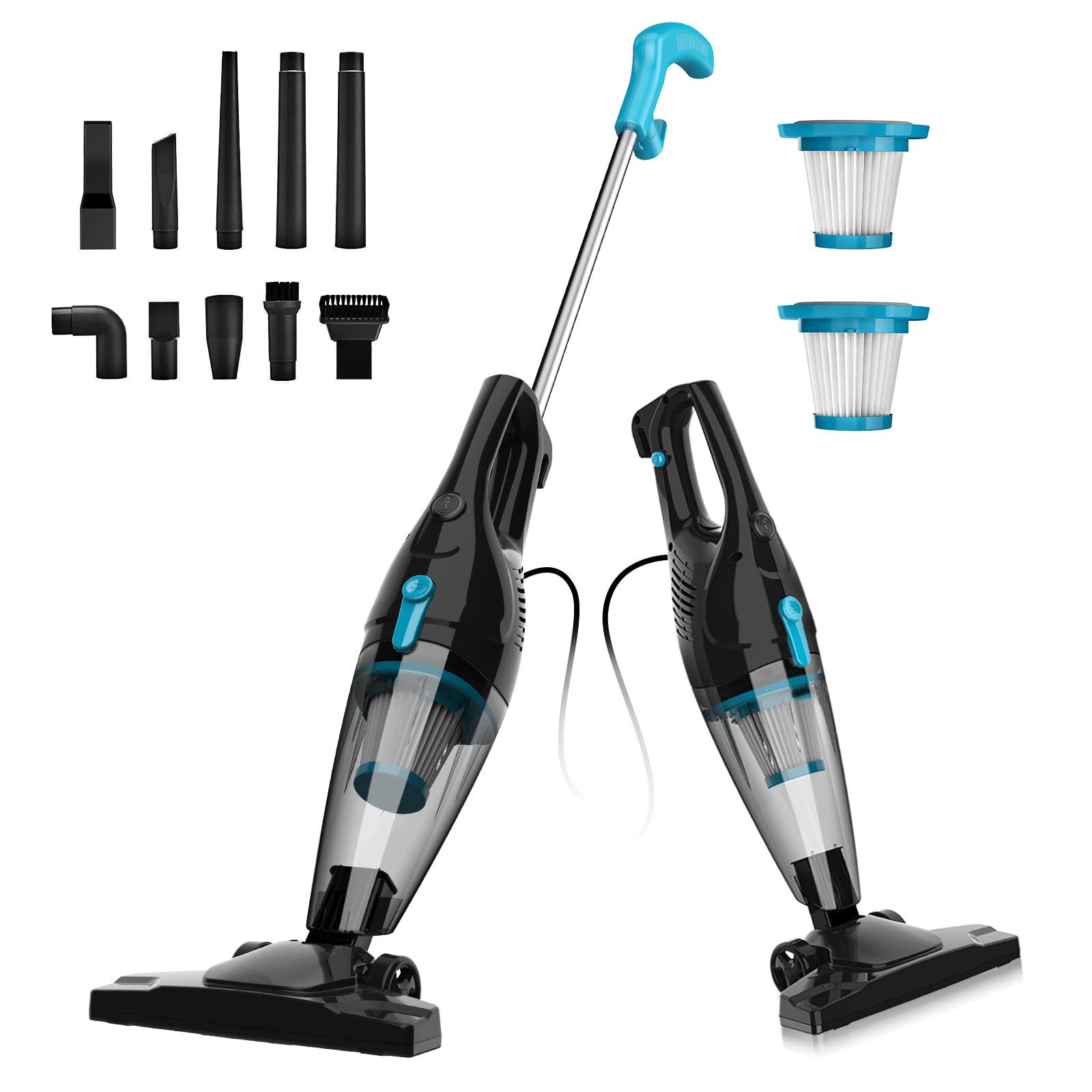 Vankel Шредери R3S Blauer kabelgebundener Stabstaubsauger 2-in-1 mit HEPA-Filter, 2-in-1-Handstaubsauger und Bodenreinigung
