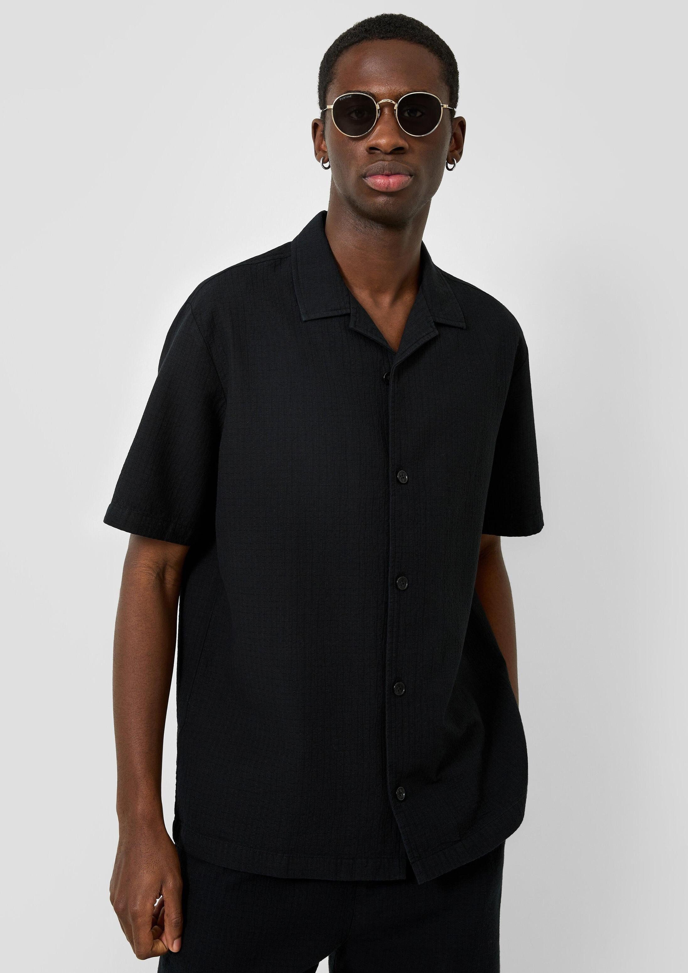 QS Kurzarmhemd Hemd Resort Fit: Kurzarmhemd mit Struktur