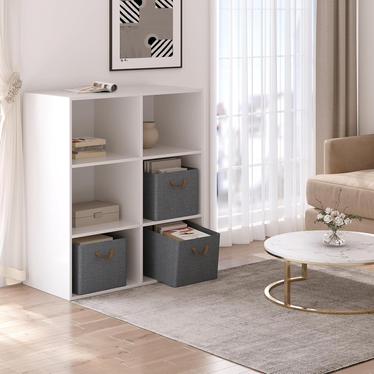 Woltu Aufbewahrungsbox (6 St), Aufbewahrungswürfel Stoff, mit Griffen, falt günstig online kaufen