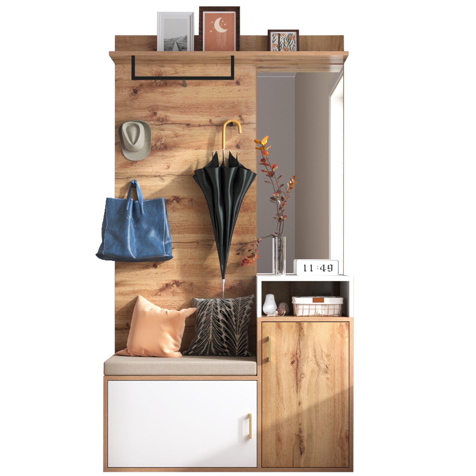 MODFU Garderoben-Set Kleiderschrank-Set, (Schuhbank, Schuhschrank, 1-St., günstig online kaufen