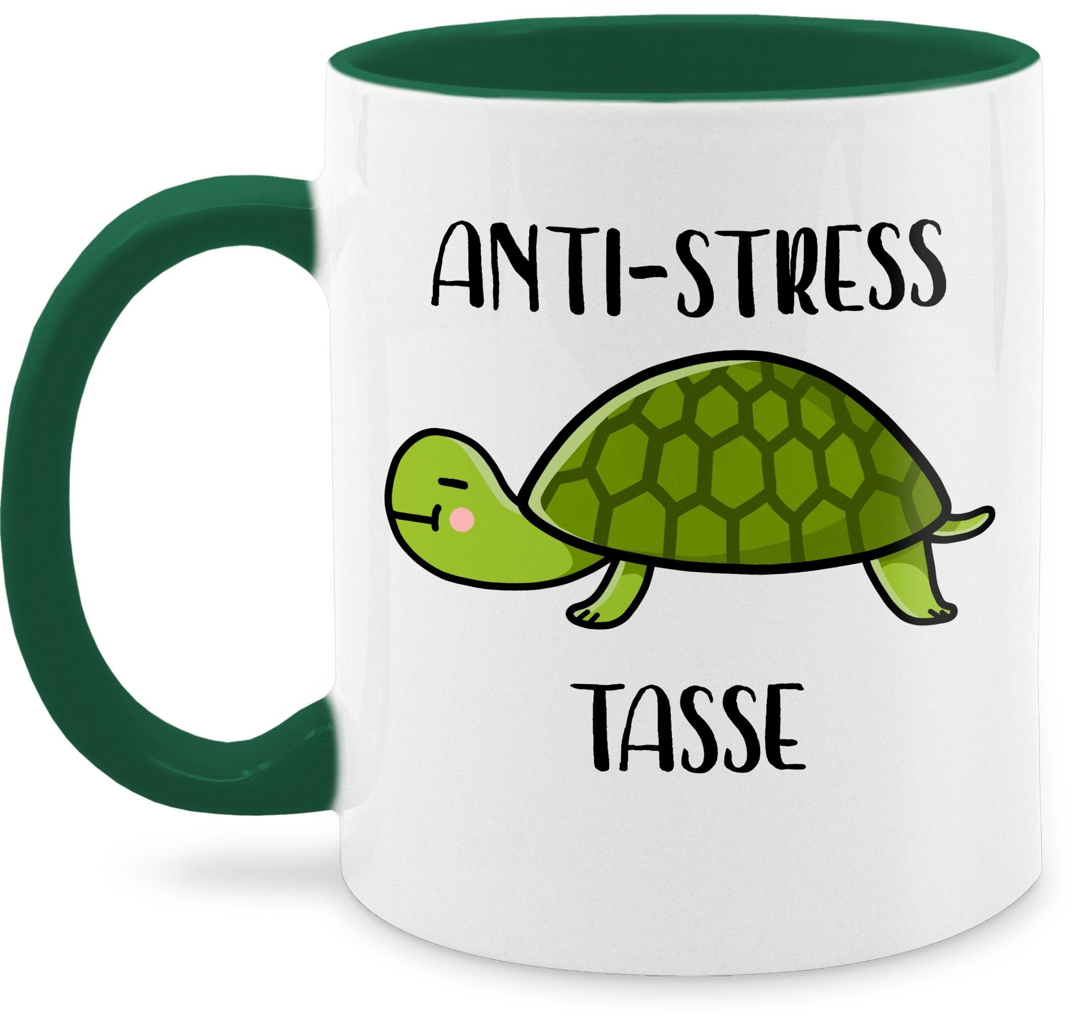 Shirtracer Tasse Anti Stress Tasse Schildkröte, Keramik, Statement Sprüche 1 Petrolgrün