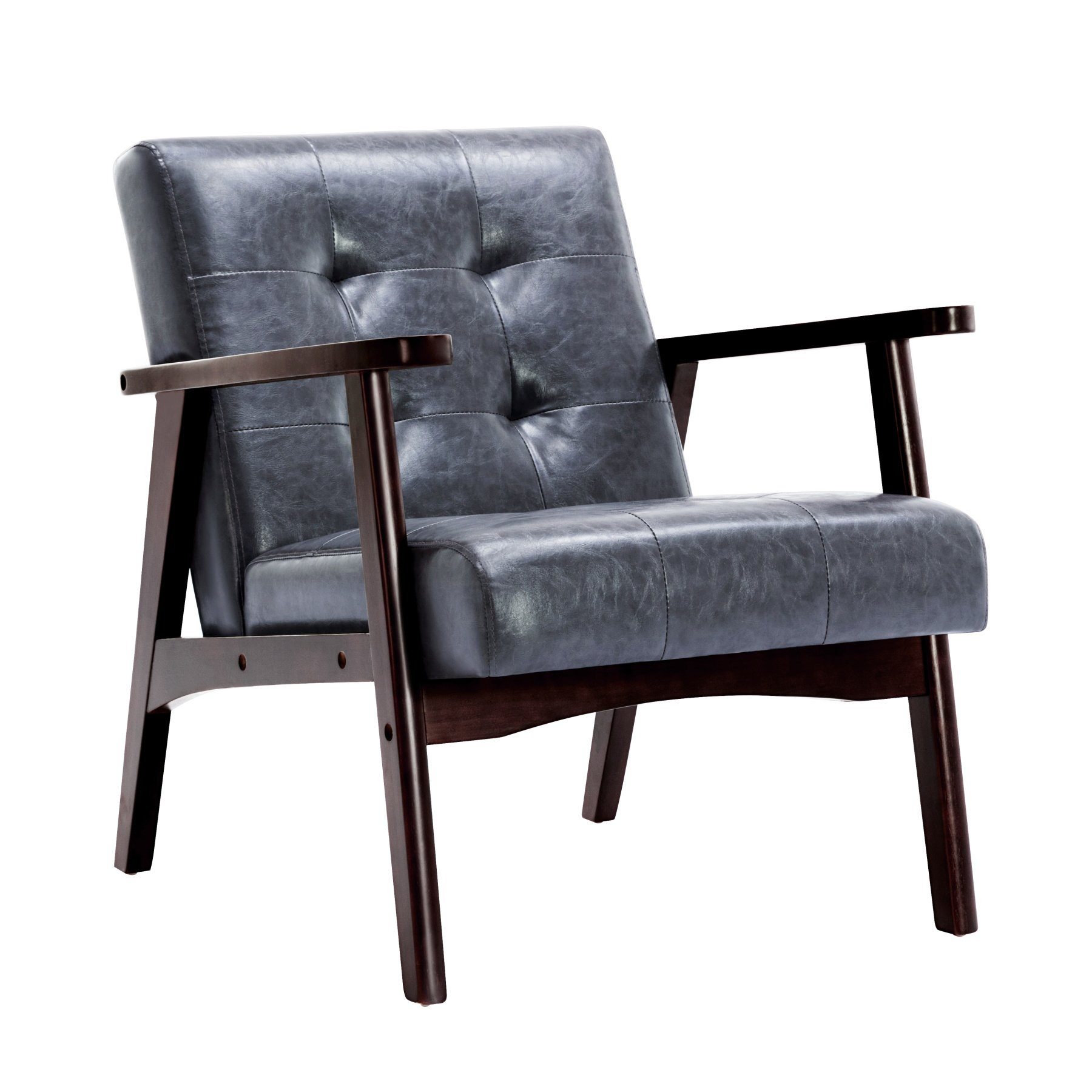 HomeMiYN Loungesessel Retro Holzsessel Loungesessel Polsterstuhl günstig online kaufen