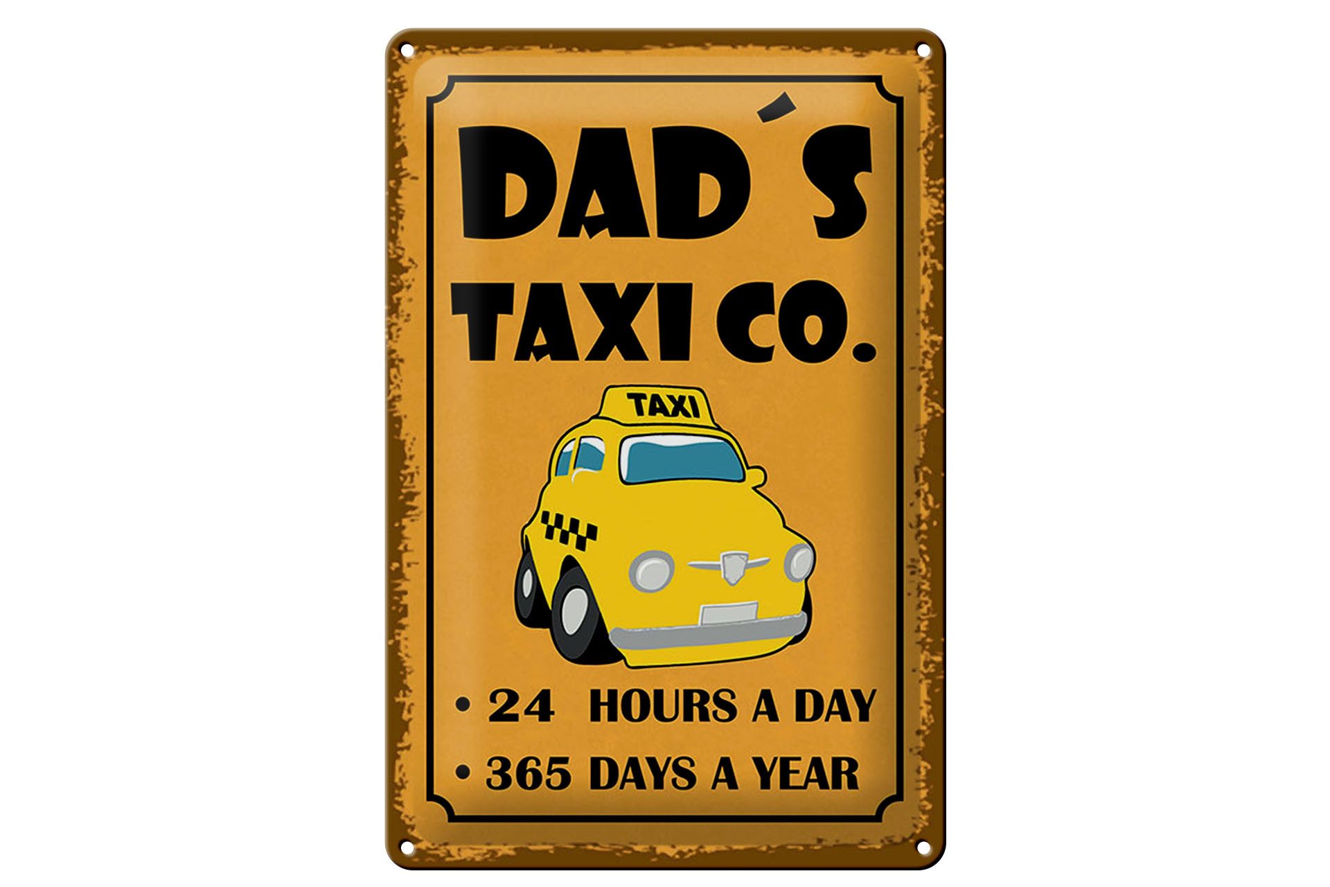 Femer GmbH Metallbild Hinweis 20x30 cm Dads Taxi co. 24 hours a day